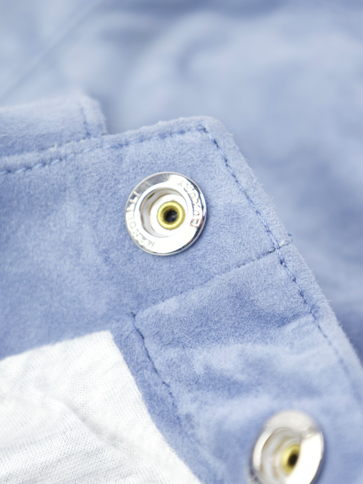 Mandelli Light Blue Goatskin Suede Overshirt Jacket