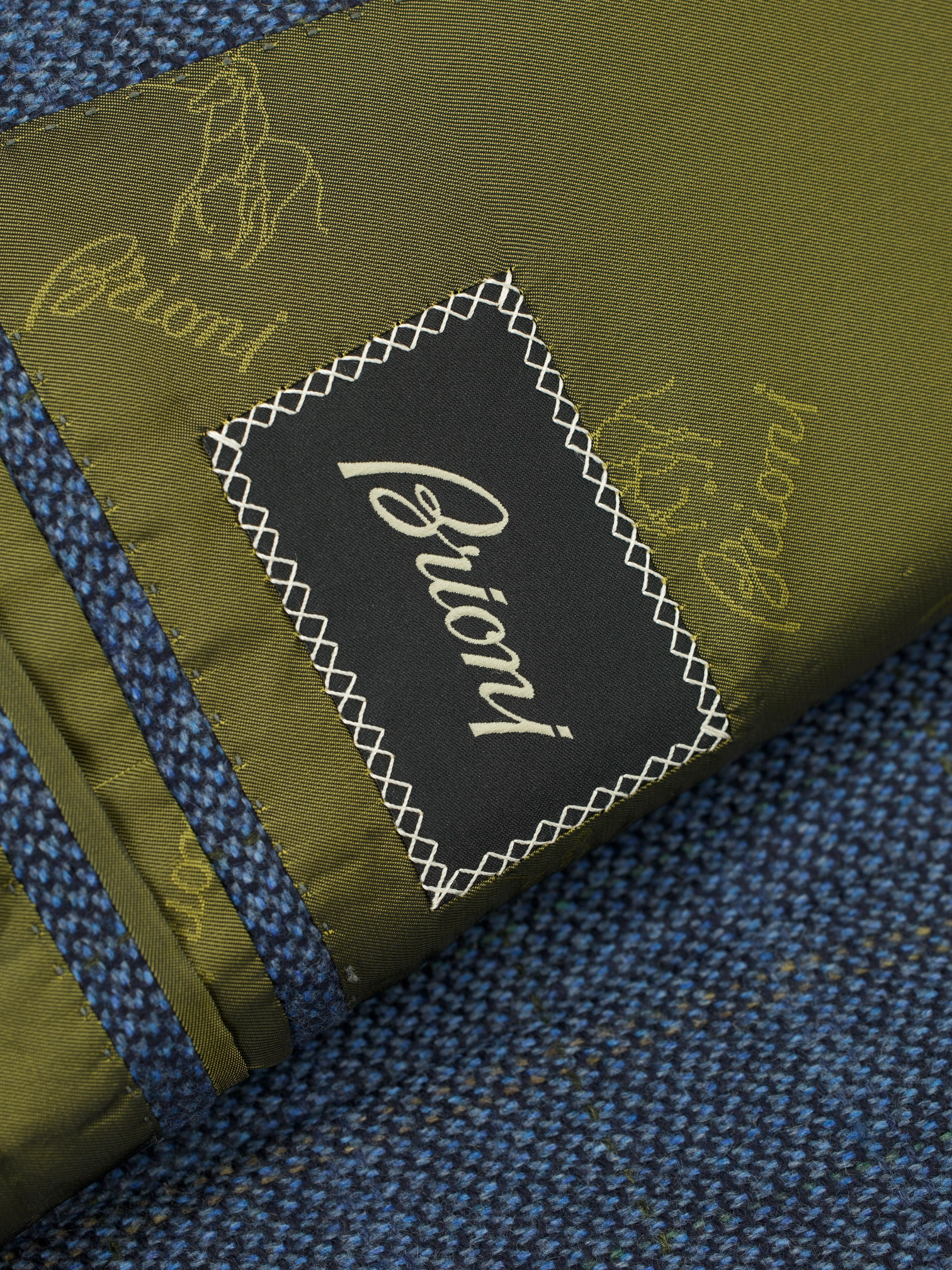 Brioni Blue & Brown Pure Cashmere Windowpane Parlamento Jacket