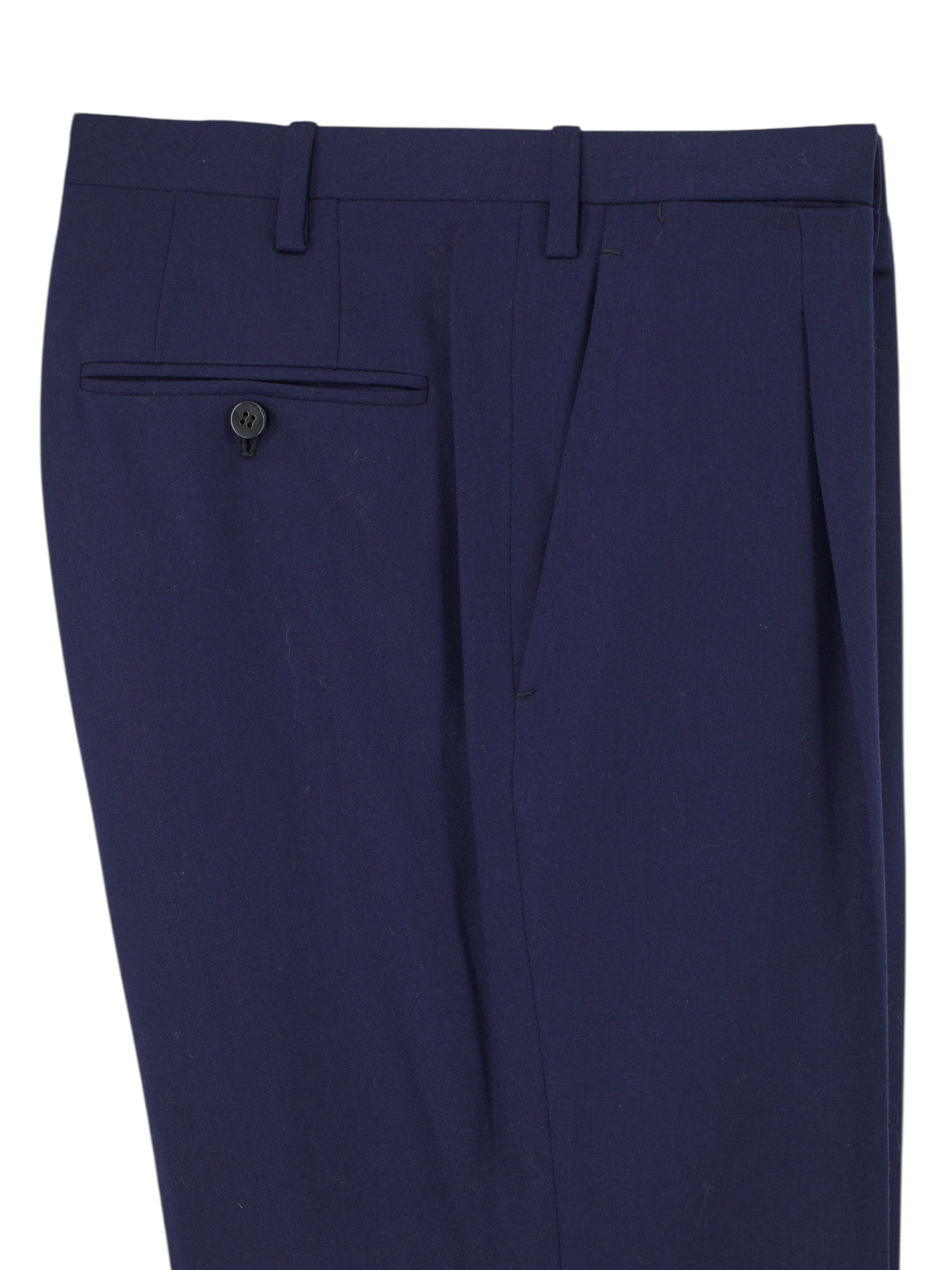 Kiton Dark Blue Heavyweight Brushed-Wool Sartorial Trousers