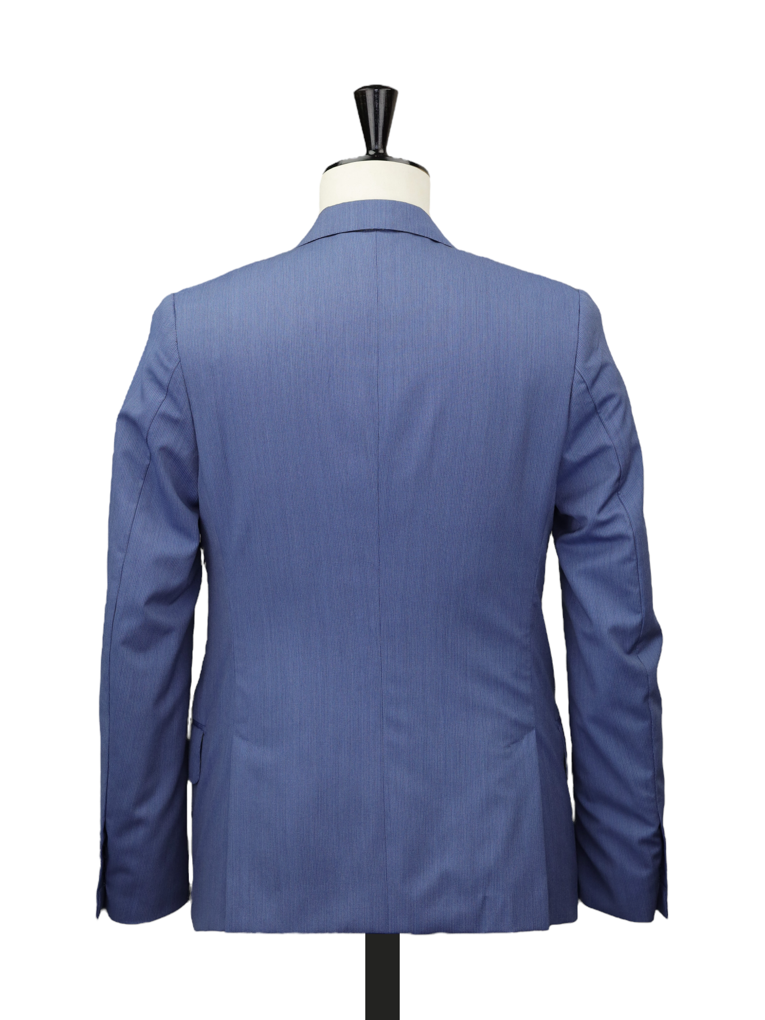 Isaia Steel Blue Wool & Silk Micro-Pinstripe Jacket