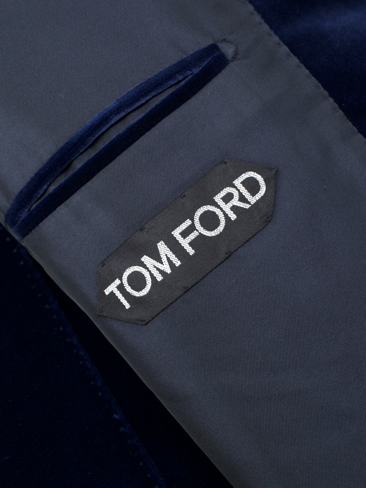 Tom Ford Dark Blue Cotton Velvet Windsor Jacket