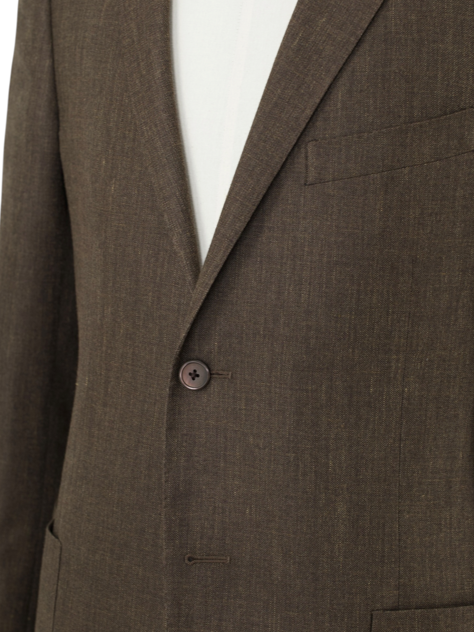 Corneliani Brown Wool, Silk & Linen Pinpoint Summer Jacket