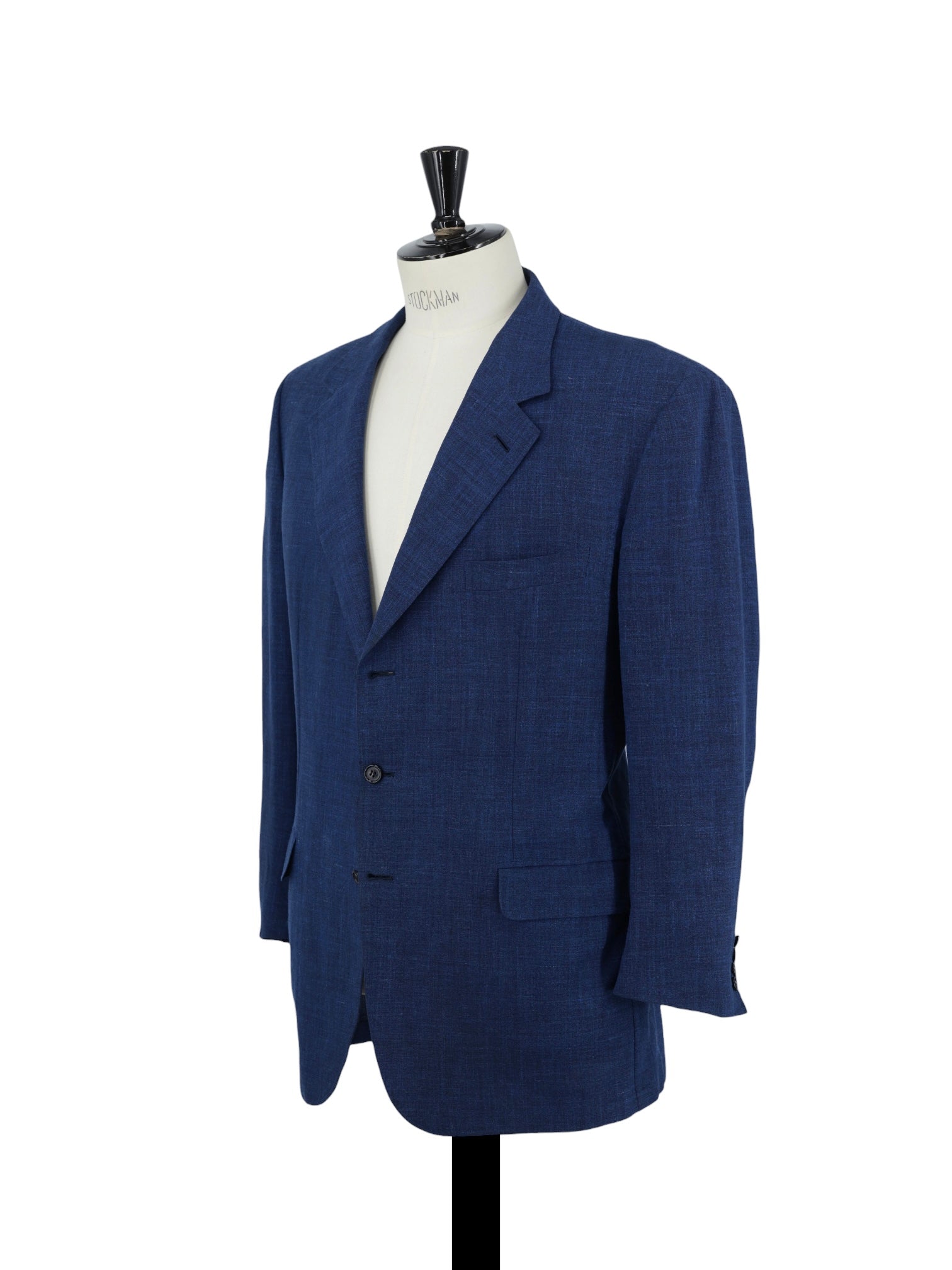 Brioni Cobalt Blue Wool & Linen Melange Cesare Jacket