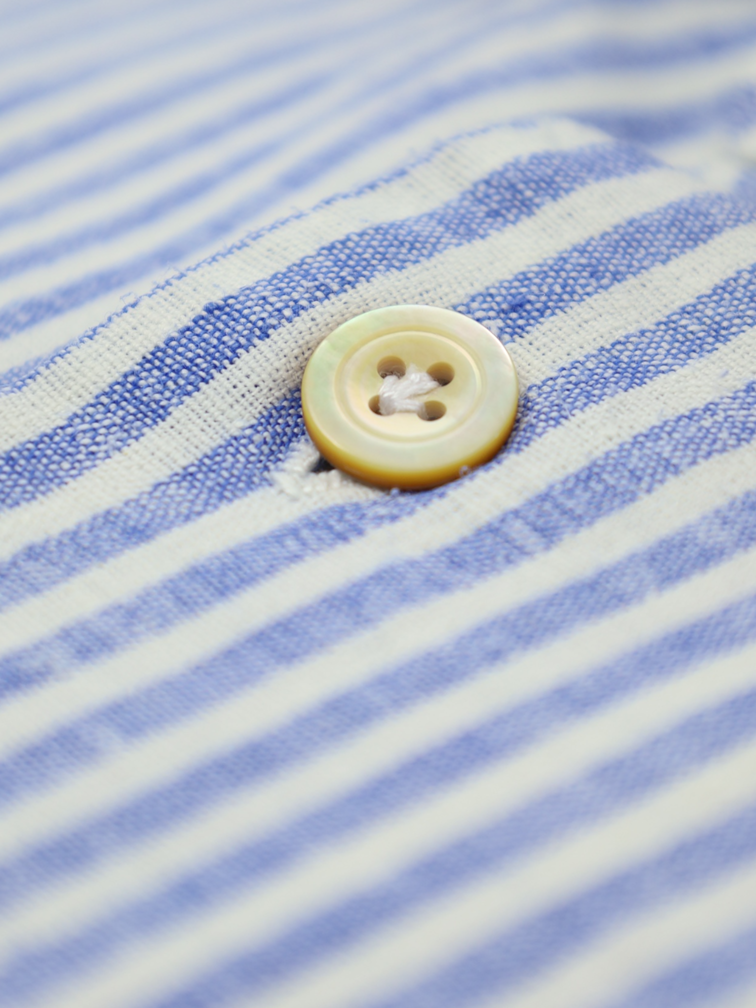 Kiton Light Blue Bengal Stripe Linen Shirt