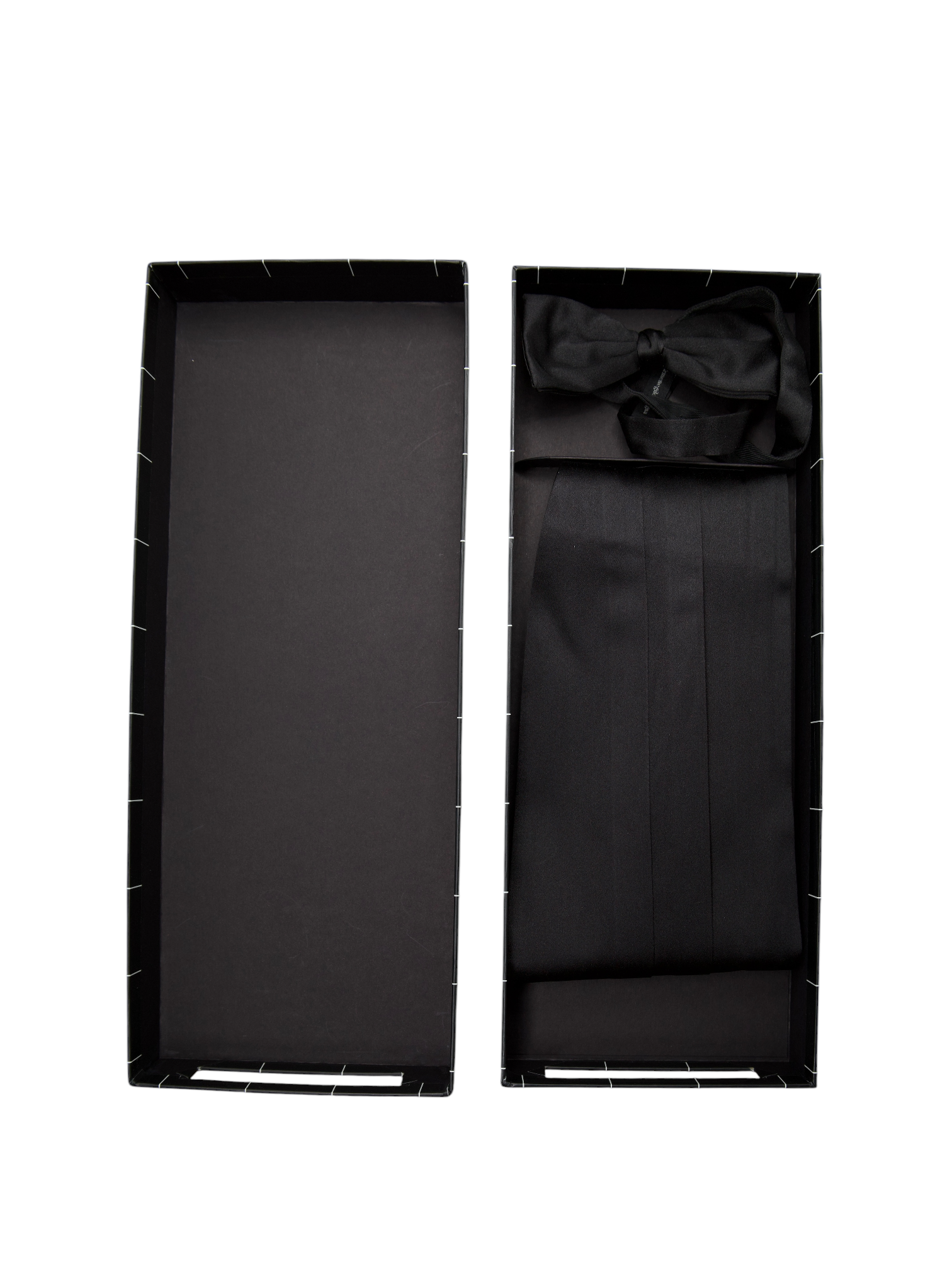 Ermenegildo Zegna Black Silk Bowtie & Cummerbund Set