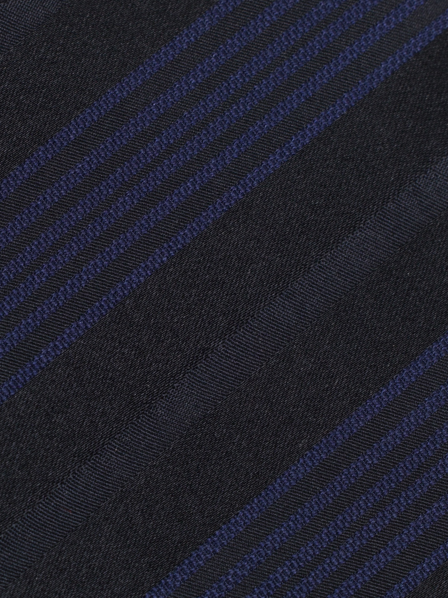 Cesare Attolini Navy & Royal Blue Striped Silk Tie