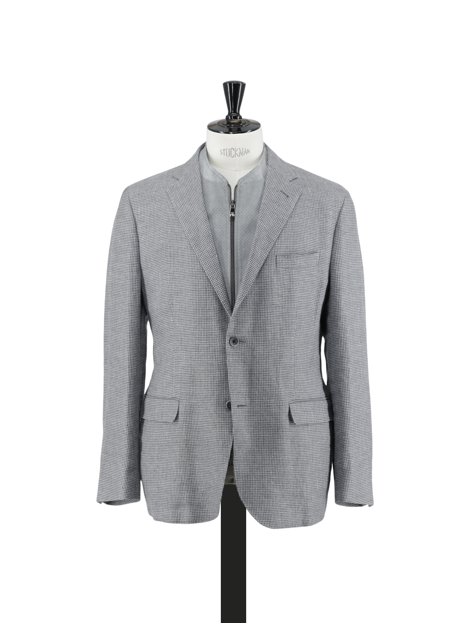 Corneliani ID Grey Hemp & Wool Micro-Pattern "Light Living" Jacket