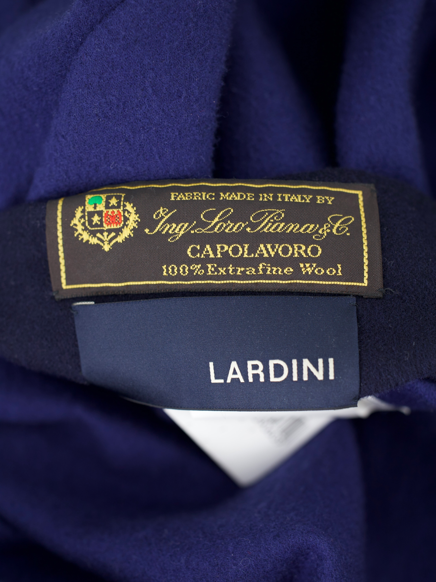Lardini Navy Double-Faced "Capolavoro" Wool Unlined Overcoat
