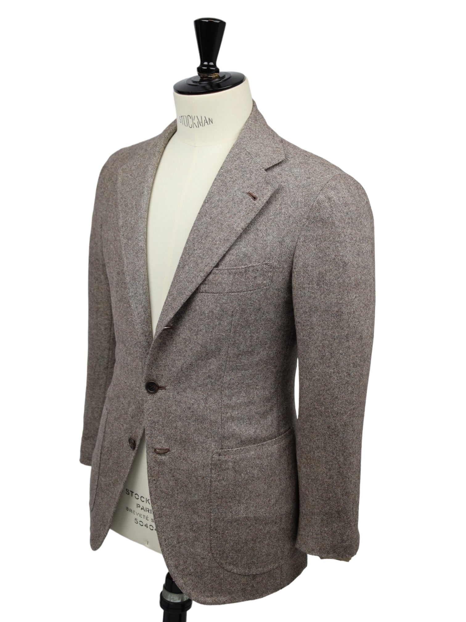 Orazio Luciano Taupe Micro-structure Wool & Cashmere Jacket