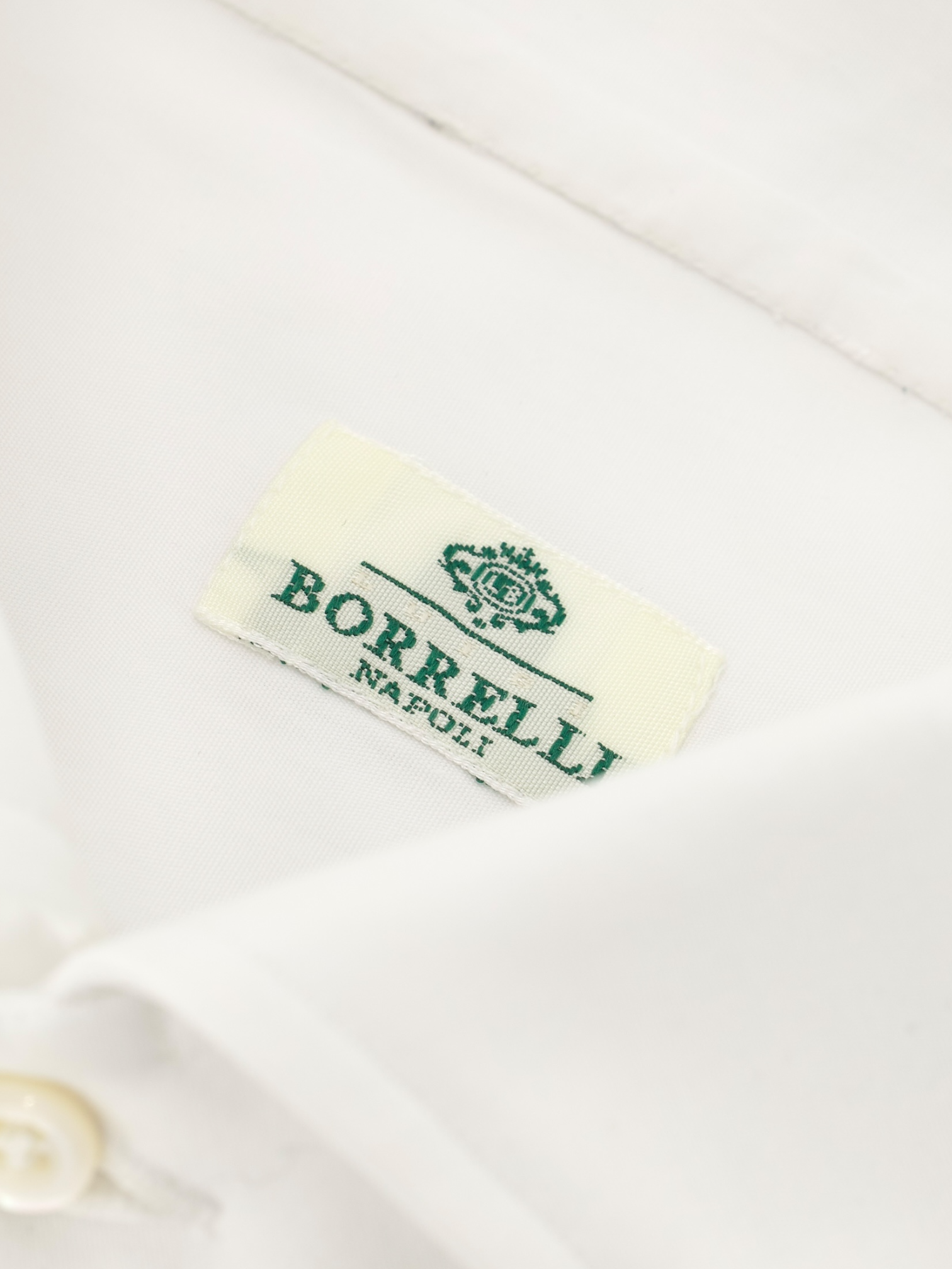 Luigi Borrelli White Cotton Poplin Neapolitan Shirt