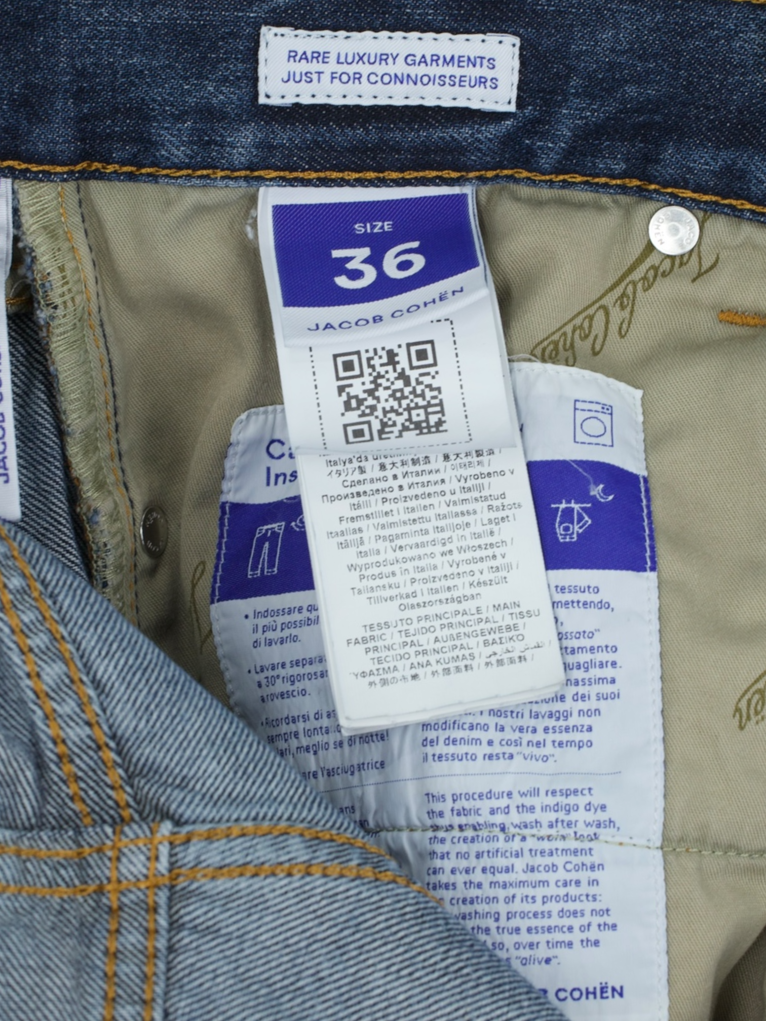 Jacob Cohen Indigo Blue Cotton-Stretch Twill Sean Jeans