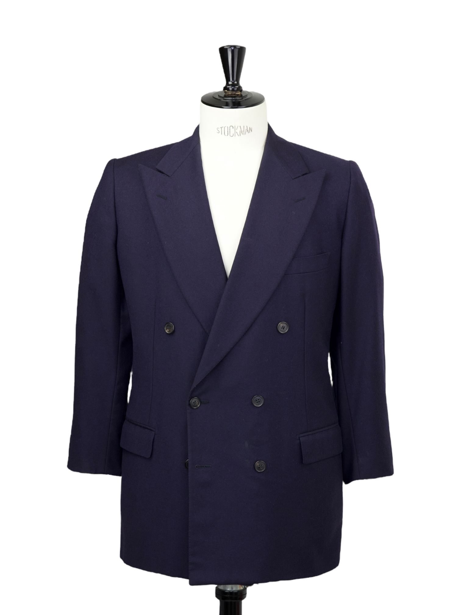Rubinacci Vintage Navy Wool Flannel Double-Breasted Jacket