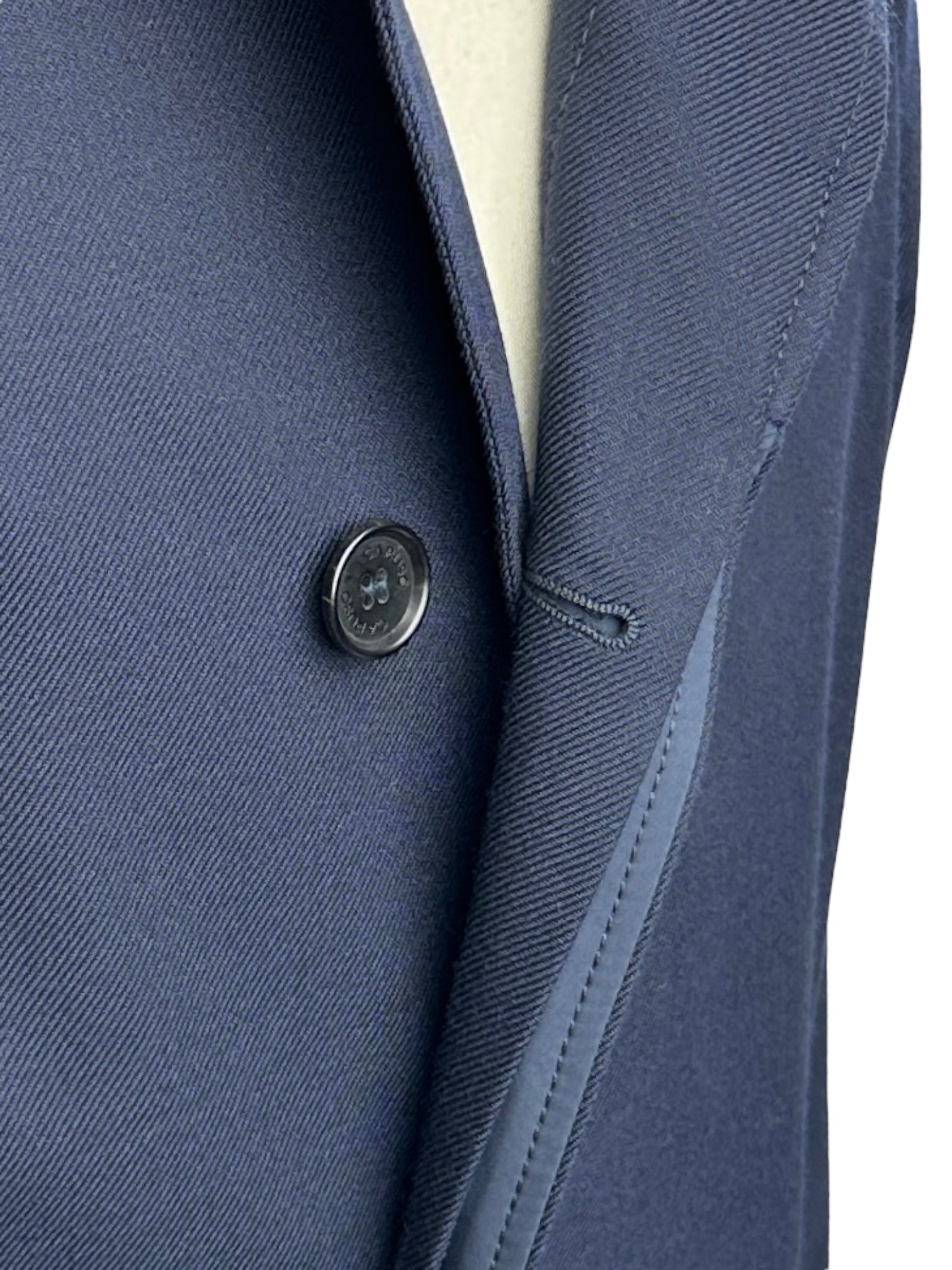 Caruso Navy Gabardine Raincoat