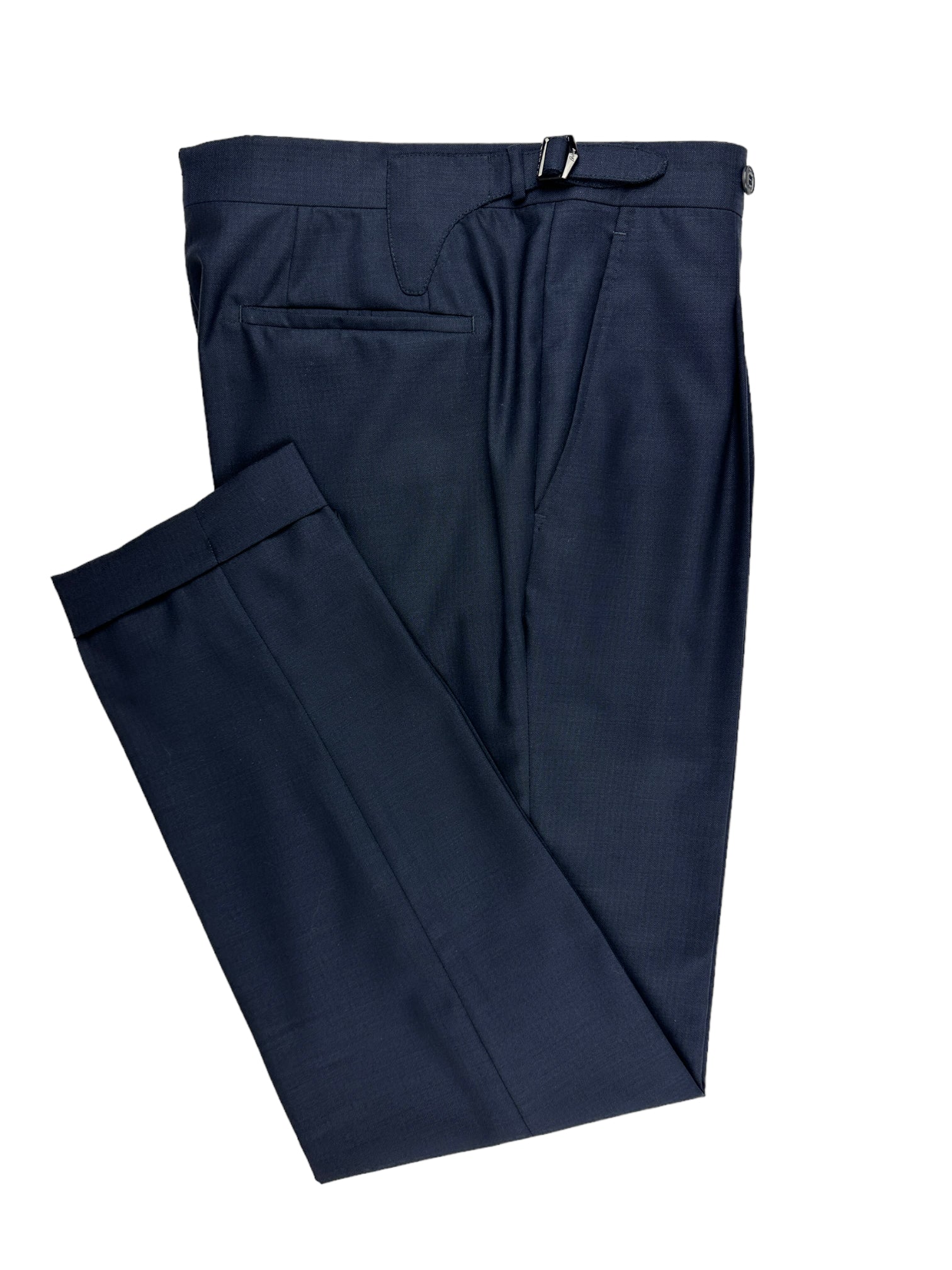 Brioni Blue Micro-Pattern Wool Trousers