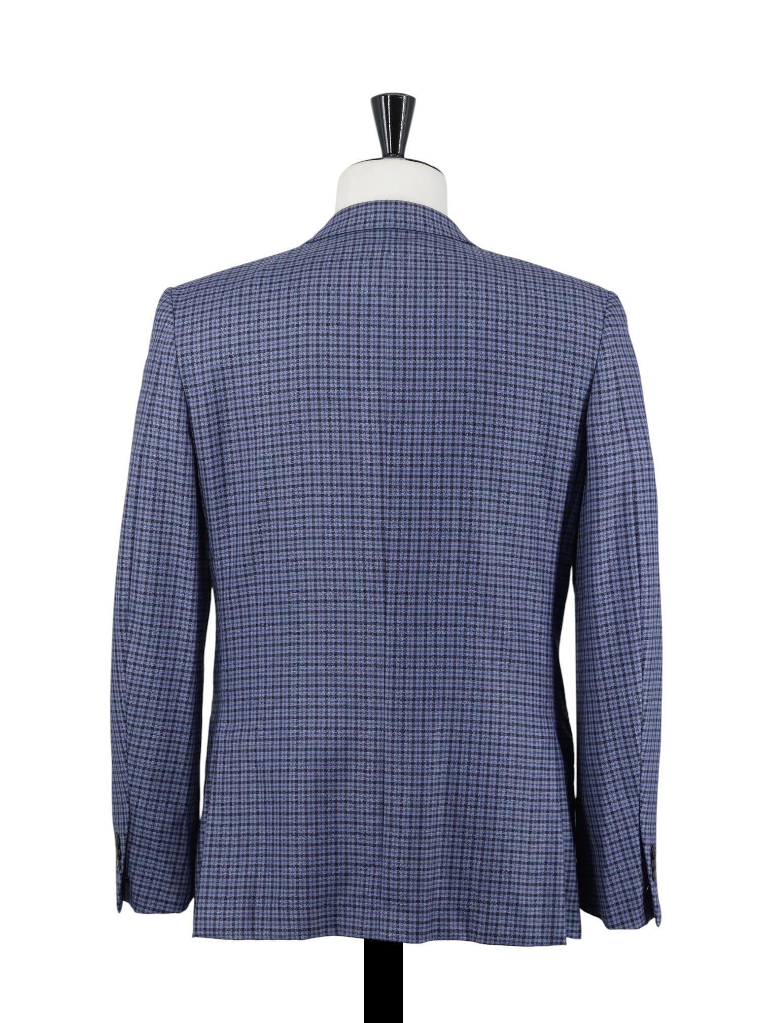 Ermenegildo Zegna Steel Blue Lightweight-Cashmere Checkered Mila Jacket