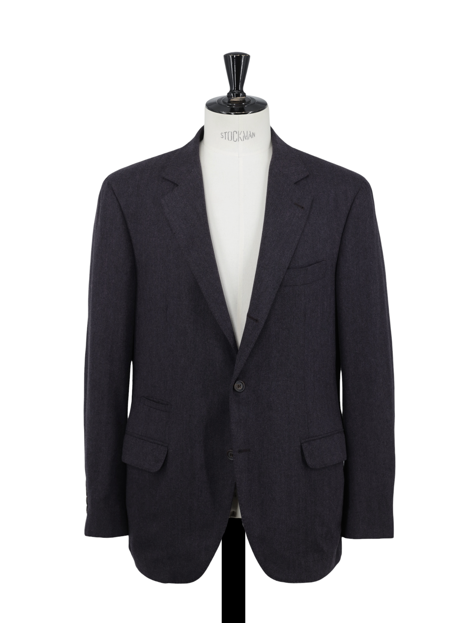 Brunello Cucinelli Aubergine Wool & Cashmere Herringbone Jacket