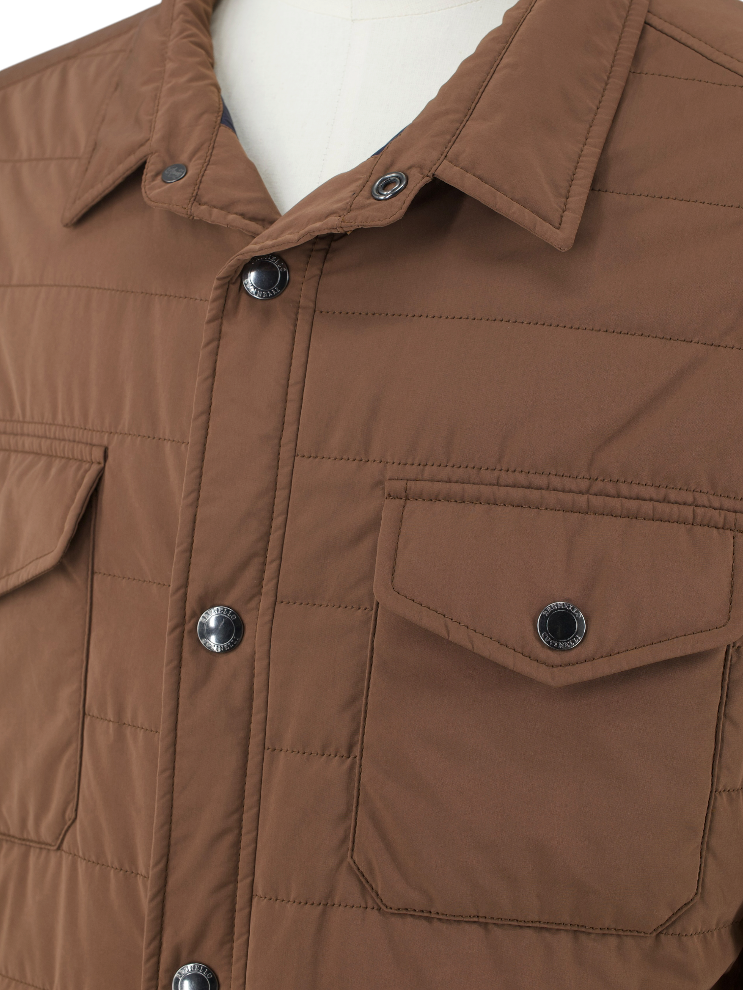 Brunello Cucinelli Brown Lightly-Padded Softshell Fieldjacket