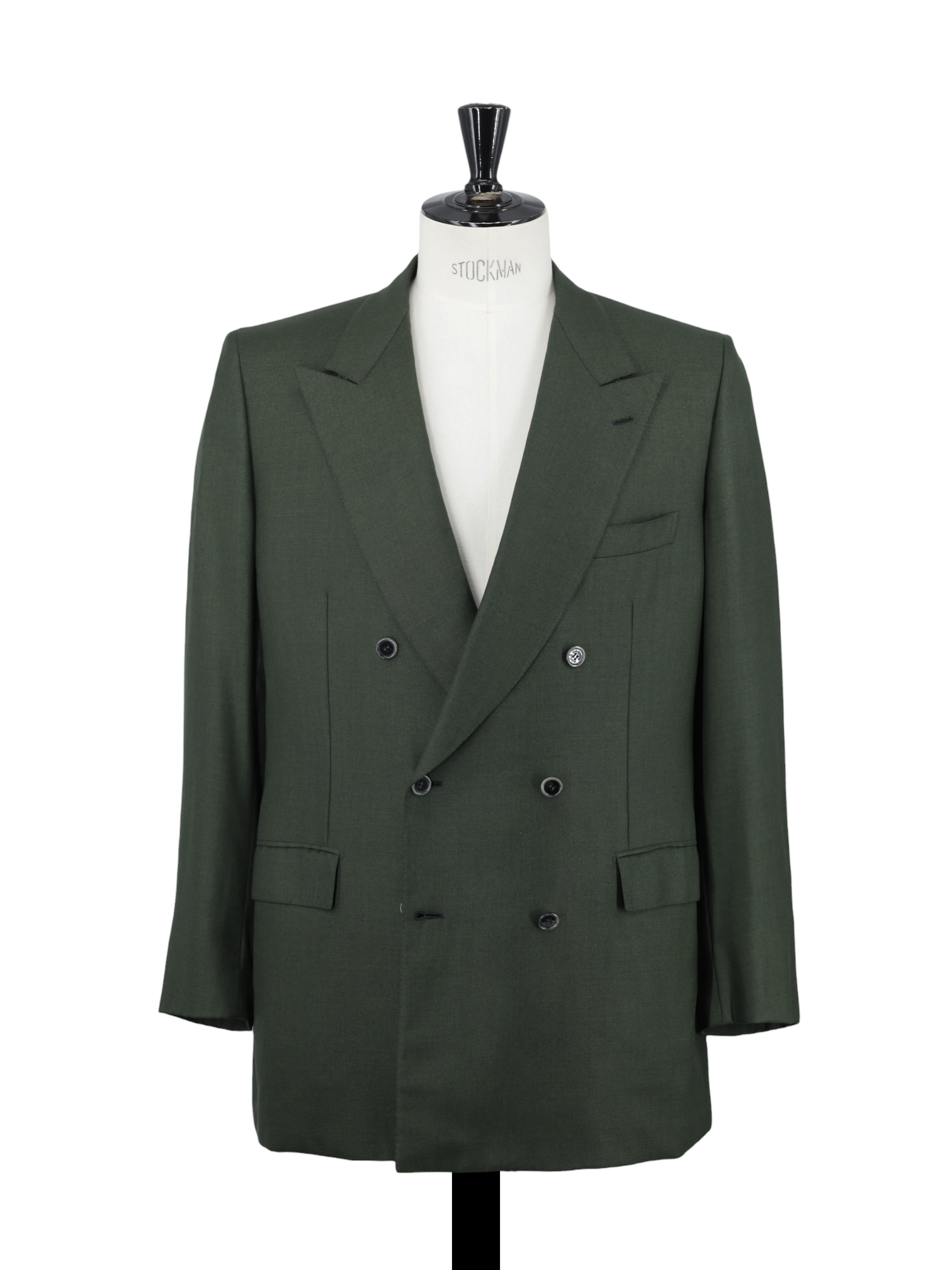 Brioni Forest Green Vintage Cashmere & Silk Double-Breasted Jacket