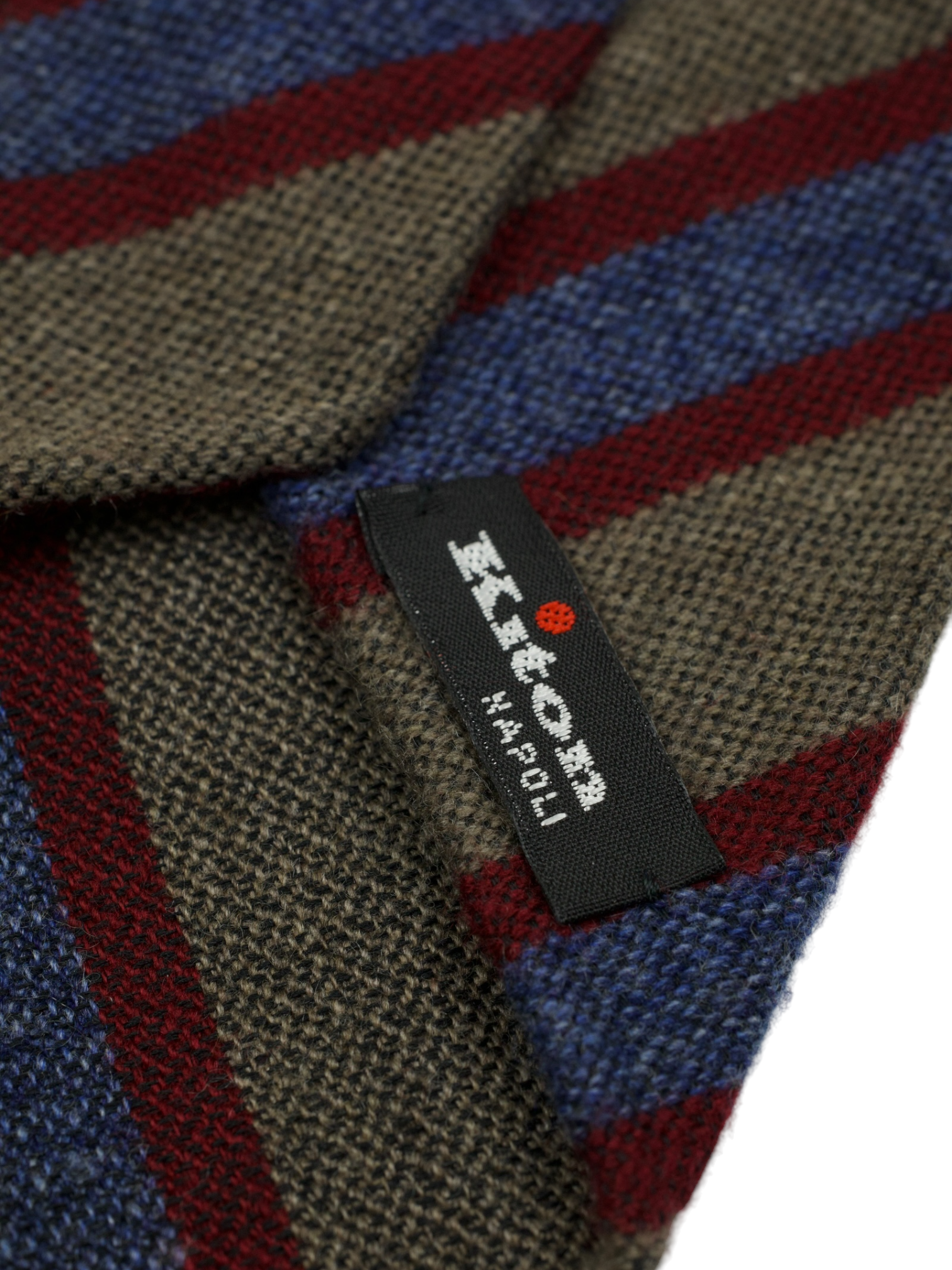 Kiton 5-Fold Grey Handrolled Cashmere, Wool & Silk Multicolor Striped Tie