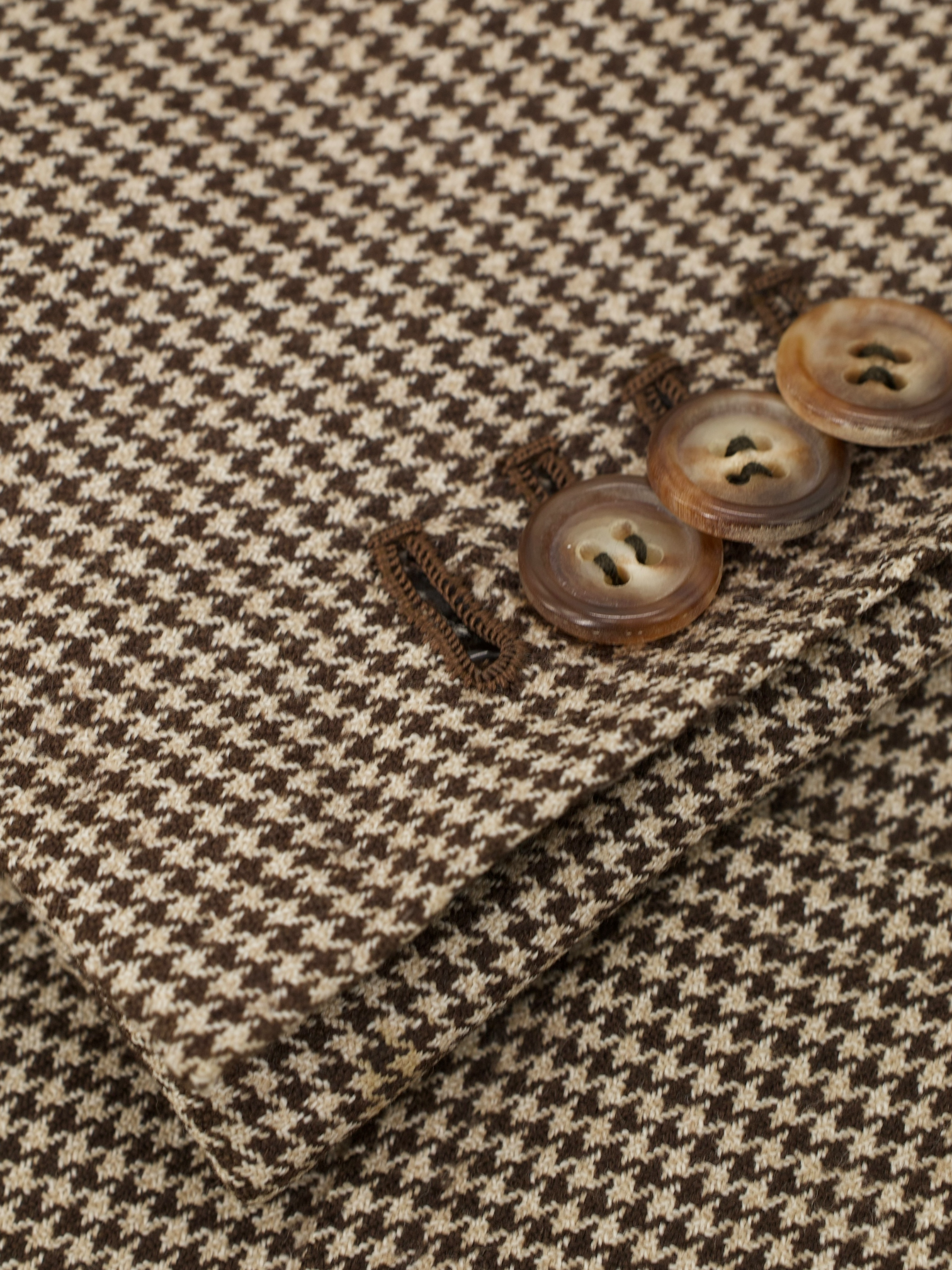 Orazio Luciano Light Brown Pure-Wool Pied de Poule Jacket