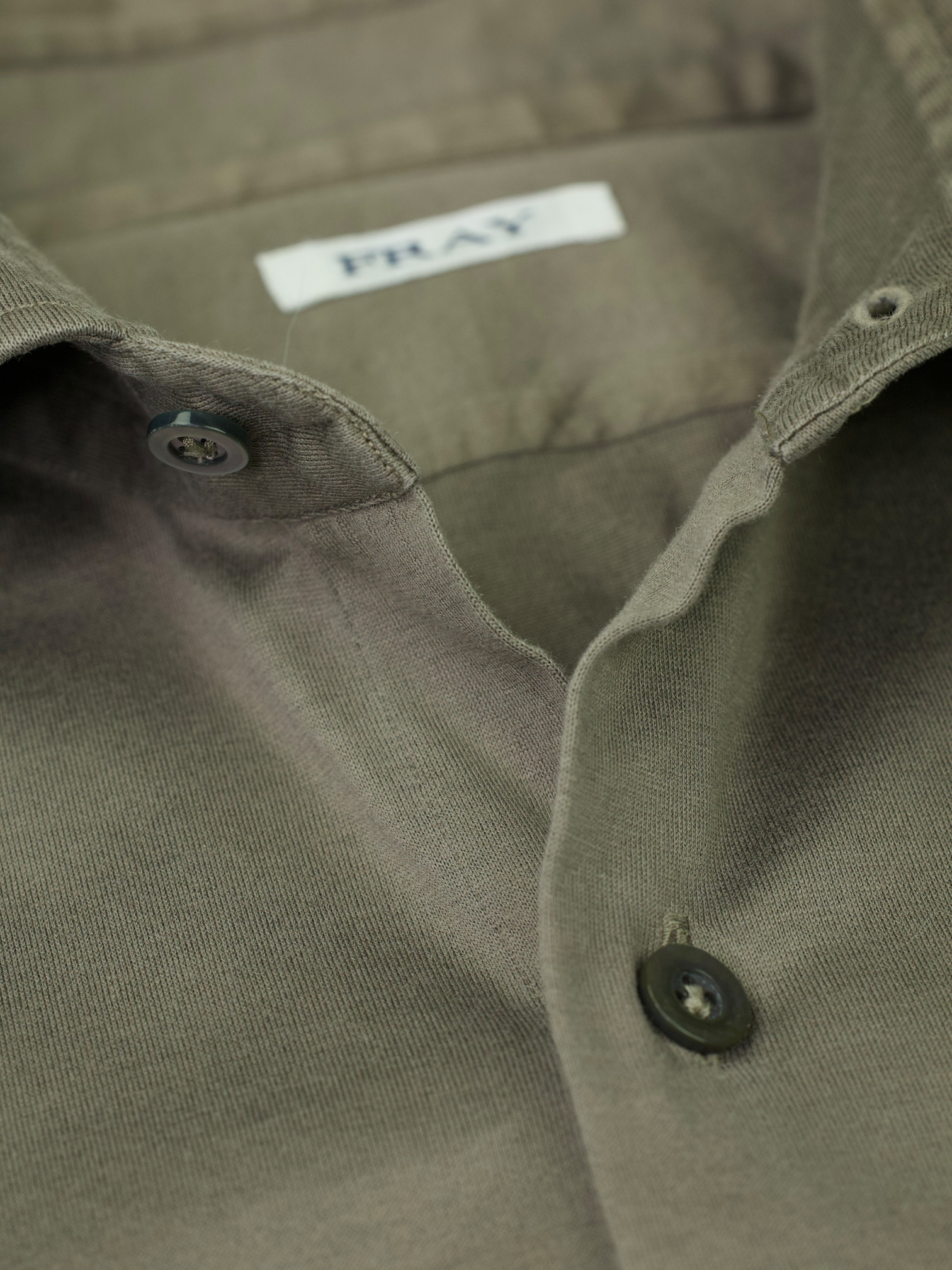 Fray Warm Taupe Cotton Jersey-Knitted "Gabriel" Shirt