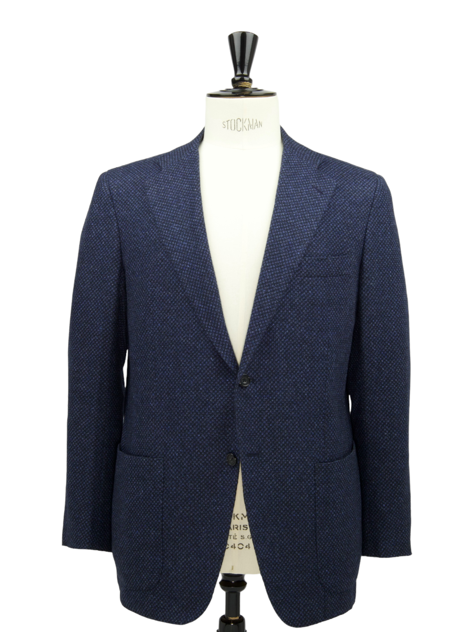 Kiton Blue Wool, Cotton, Cashmere & Silk Micro-Structure ‘Lasa’ Jacket
