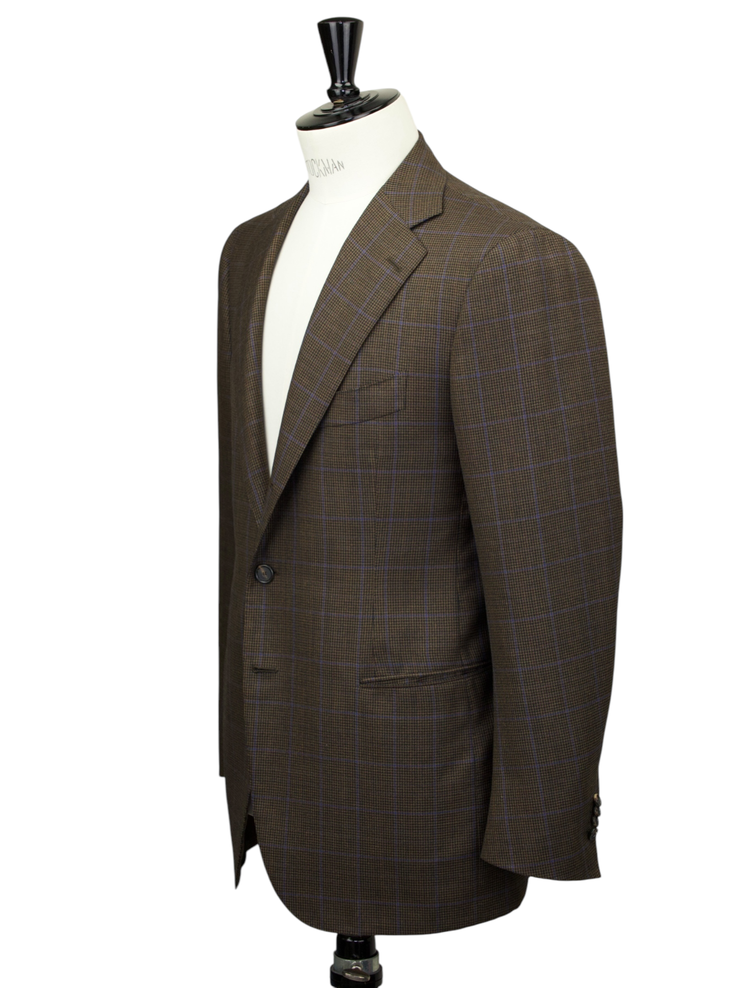 Cesare Attolini Dark Brown Windowpane & Puppytooth Jacket