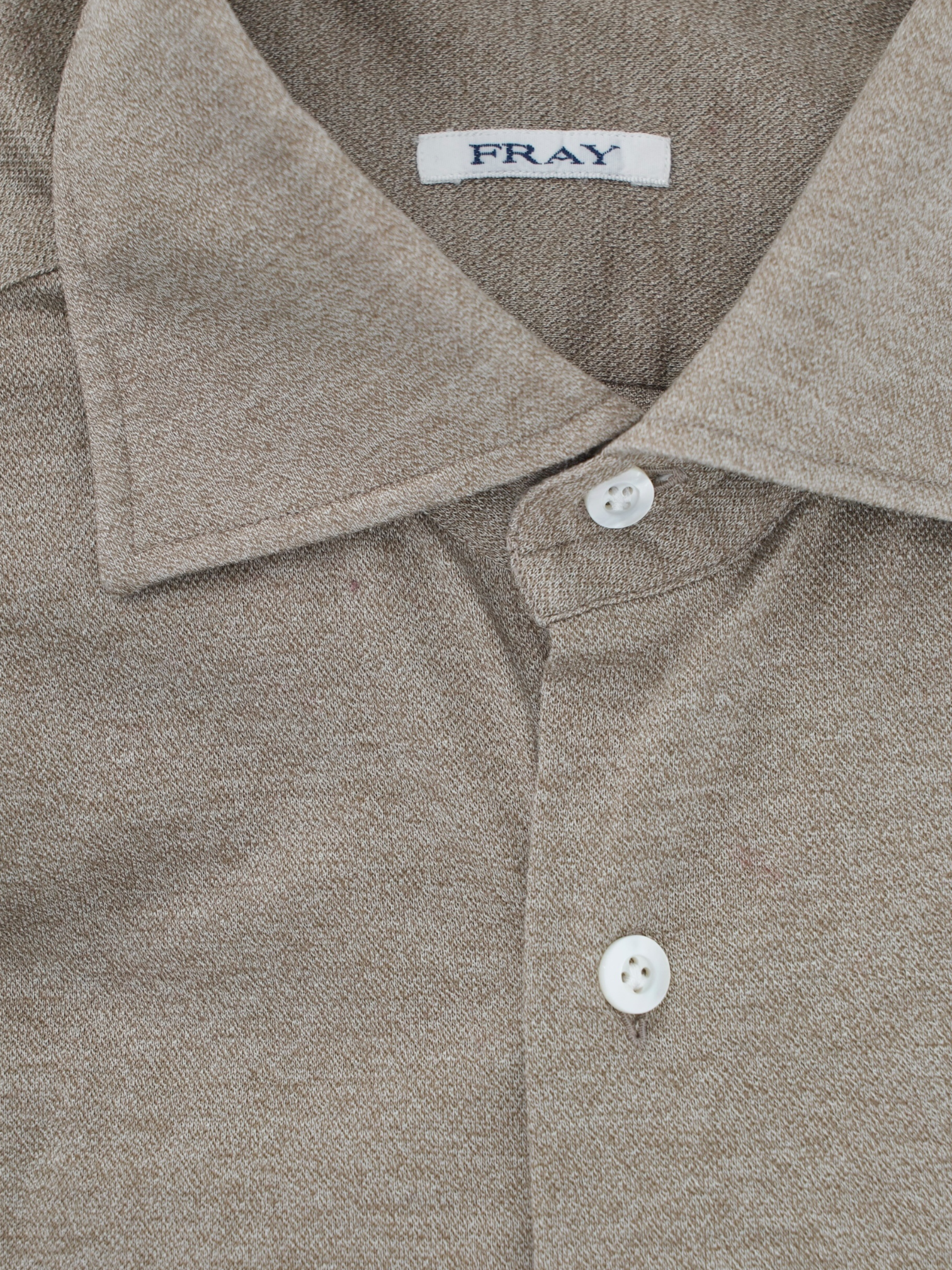 Fray Brown Cotton Piqué-Knitted "Gabriel" Shirt