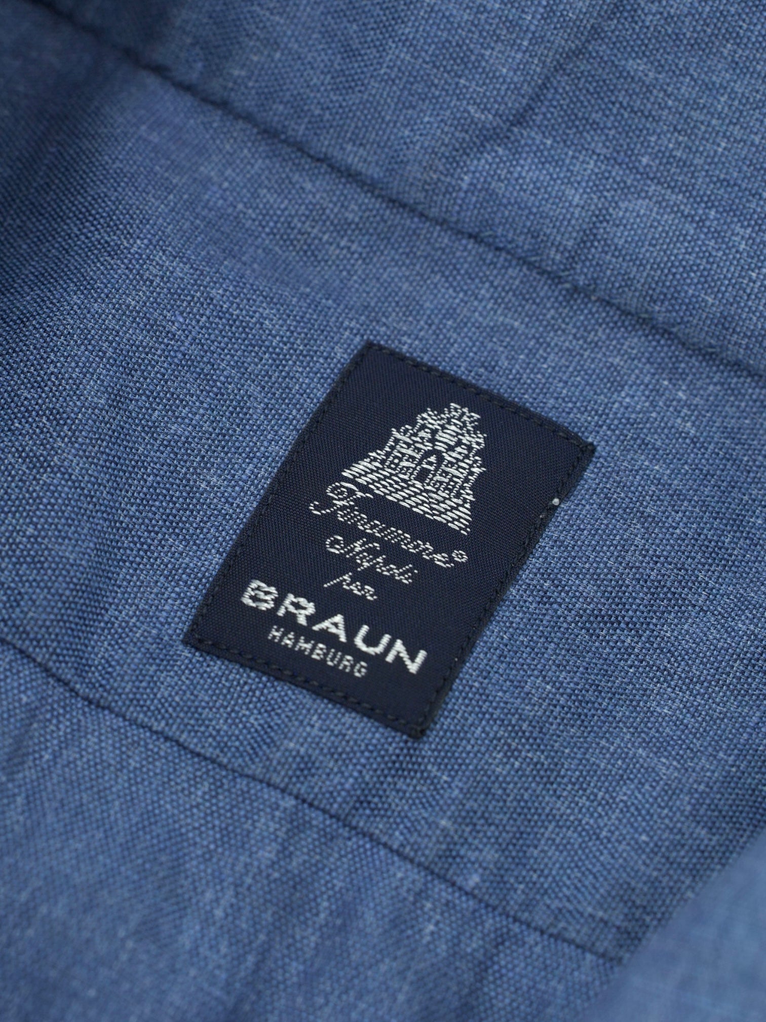 Finamore Chambray Blue Cotton & Linen Handmade Shirt