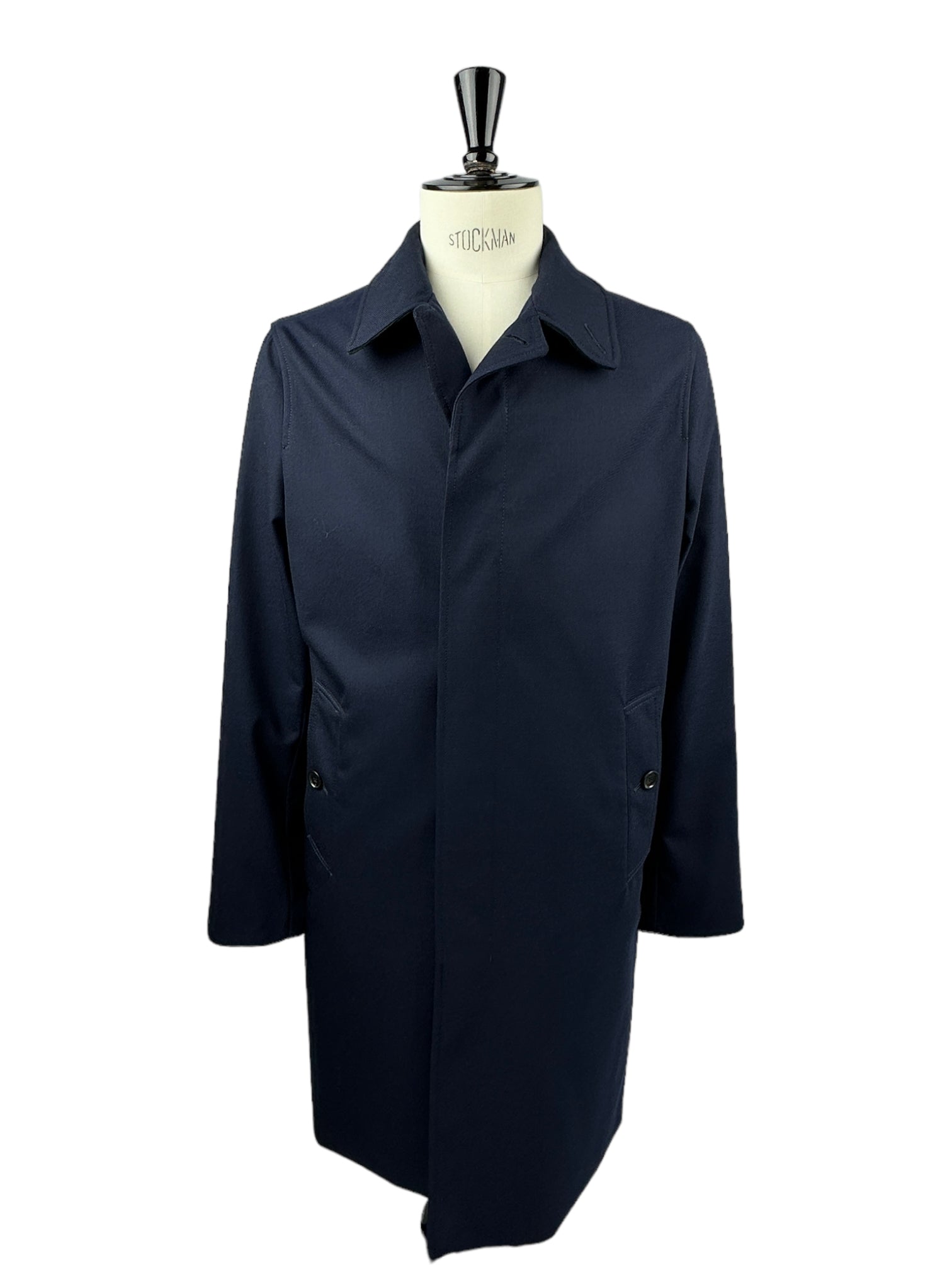 Caruso Navy Gabardine Raincoat