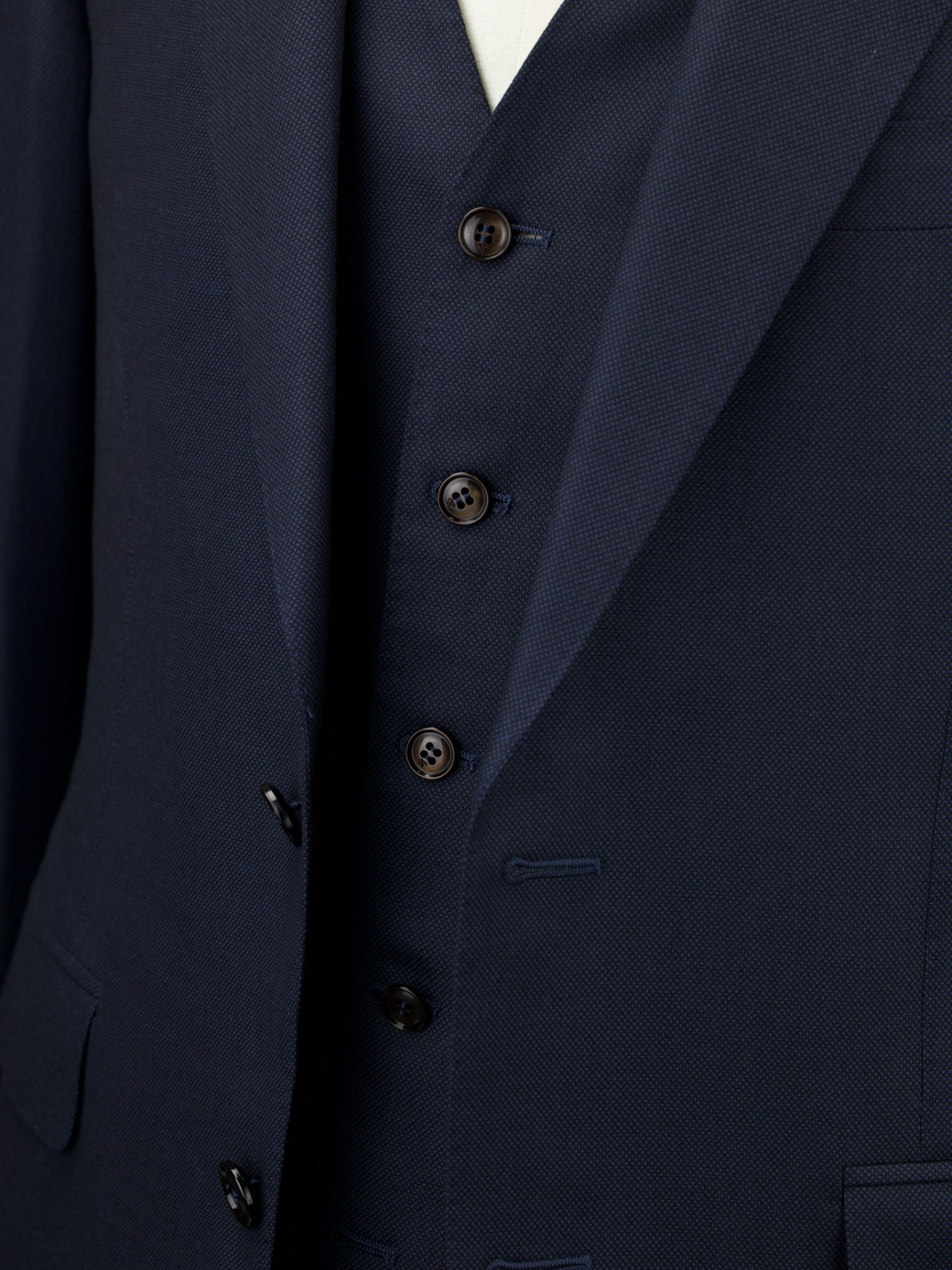 Canali Navy 3-Piece Super 160's Birdseye Suit