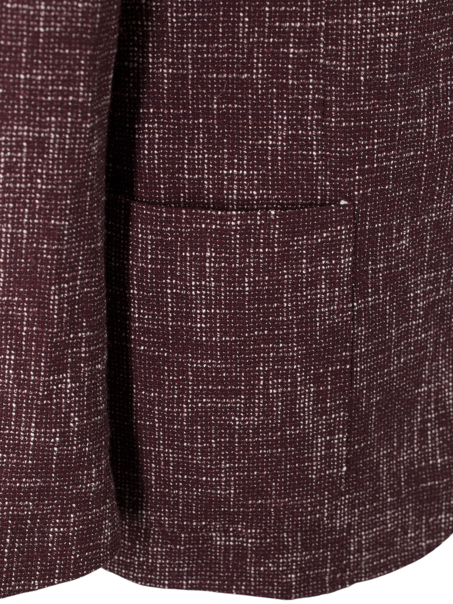 Corneliani Oxblood & White Speckled Wool, Cotton & Stretch "Gate" Jacket