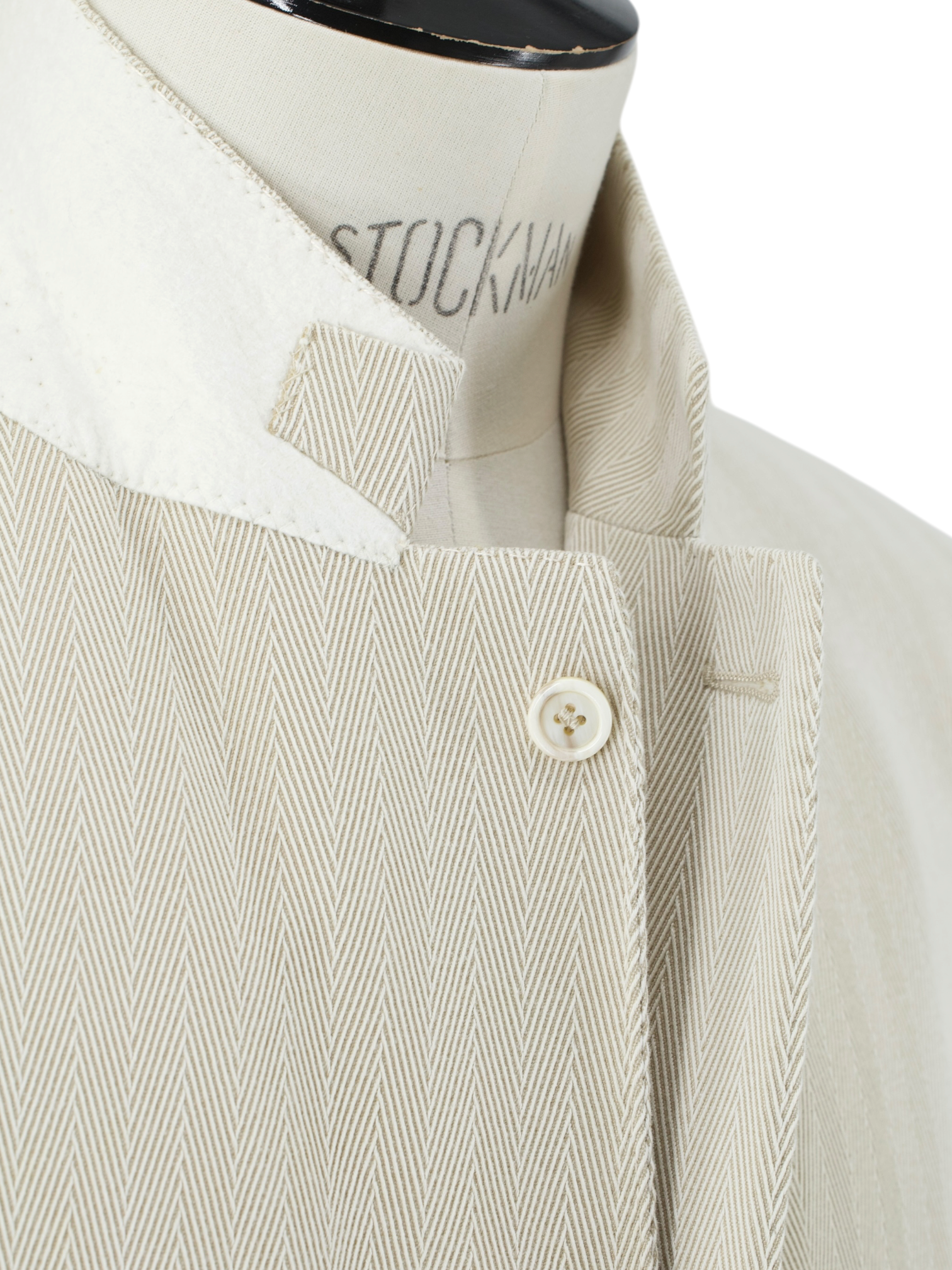 Brunello Cucinelli Sand Pure Cotton Herringbone Jacket