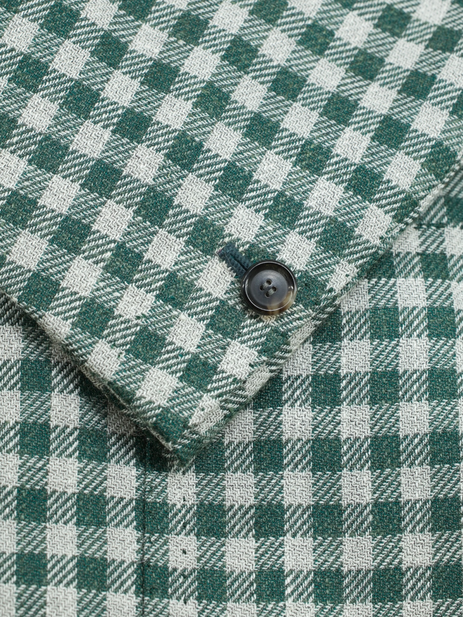 Cesare Attolini Green Wool, Silk & Linen Gingham-Check Jacket