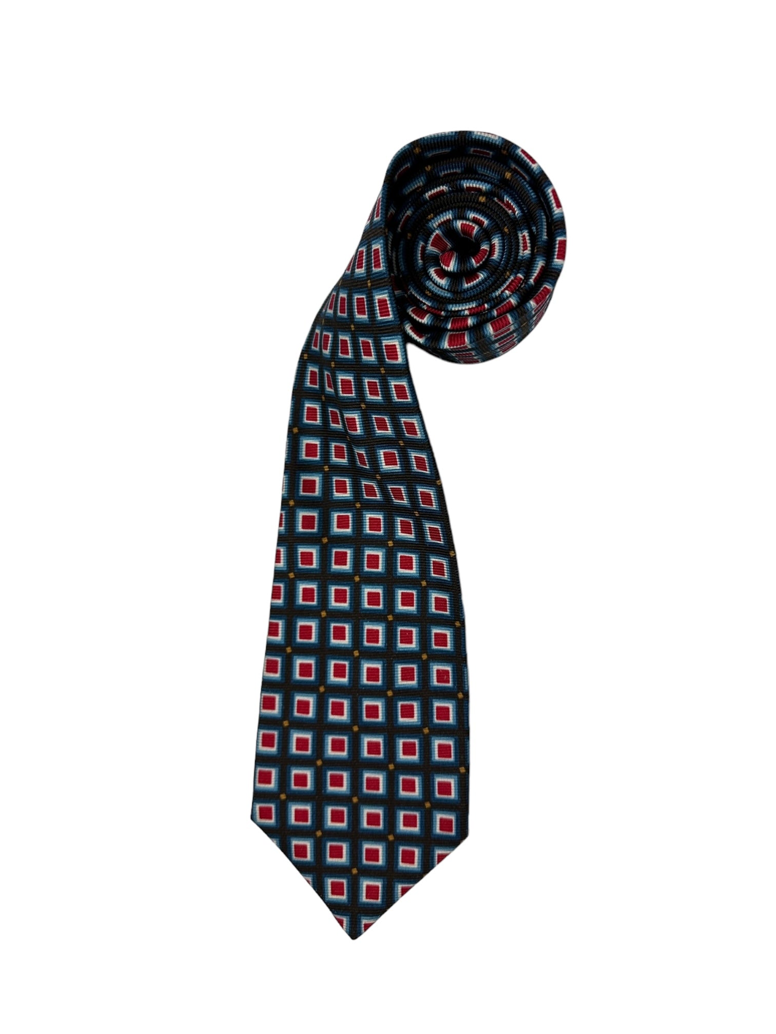 Kiton 5-Fold Dark Brown Geometric Square Tie