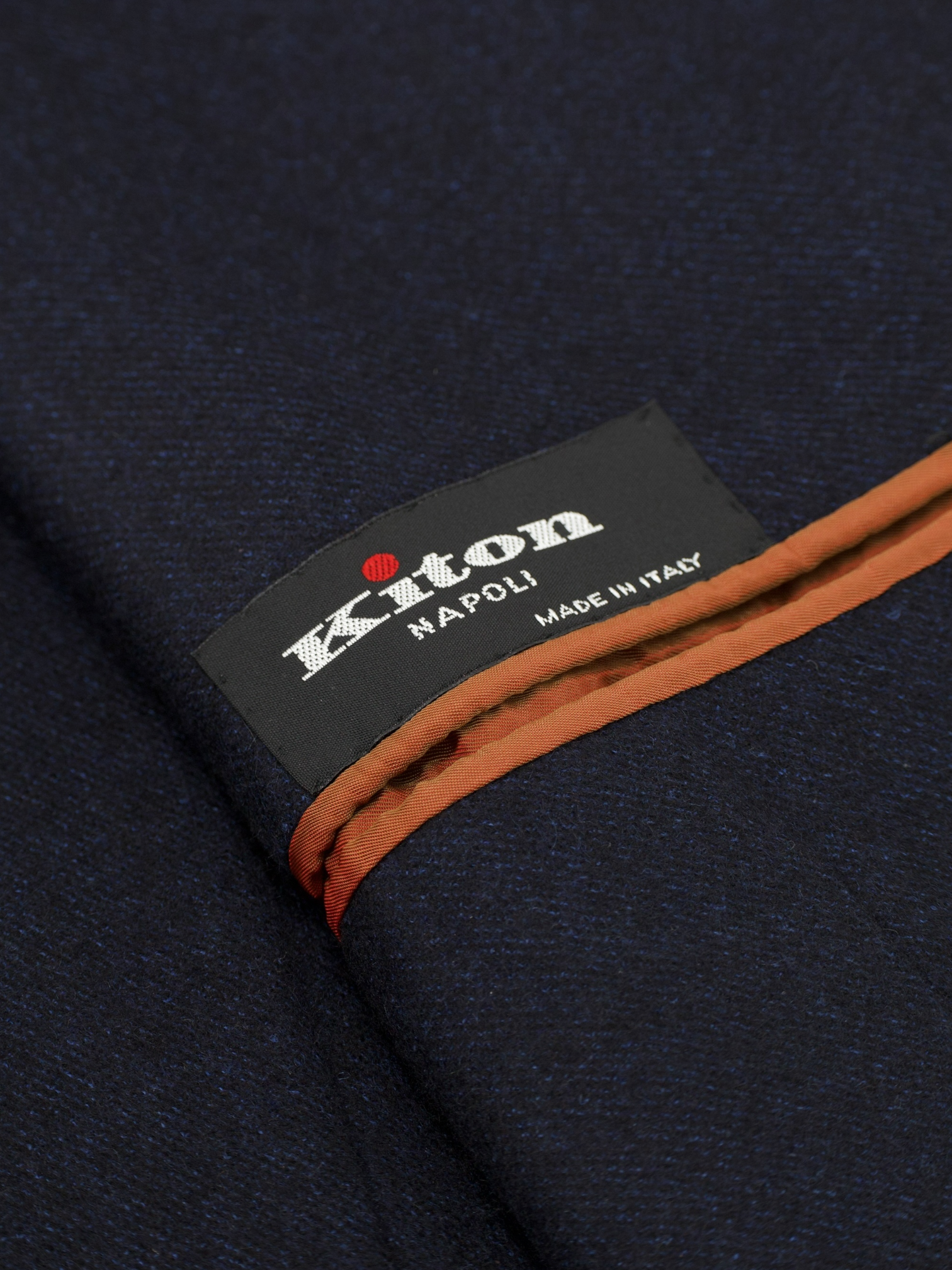 Kiton Navy Pure Cashmere Micro-Pattern Sartorial Winter Suit