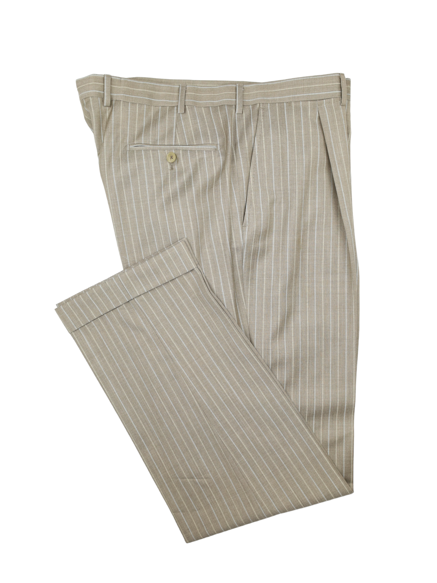 Ermenegildo Zegna Taupe Multi-Color Pinstripe Suit