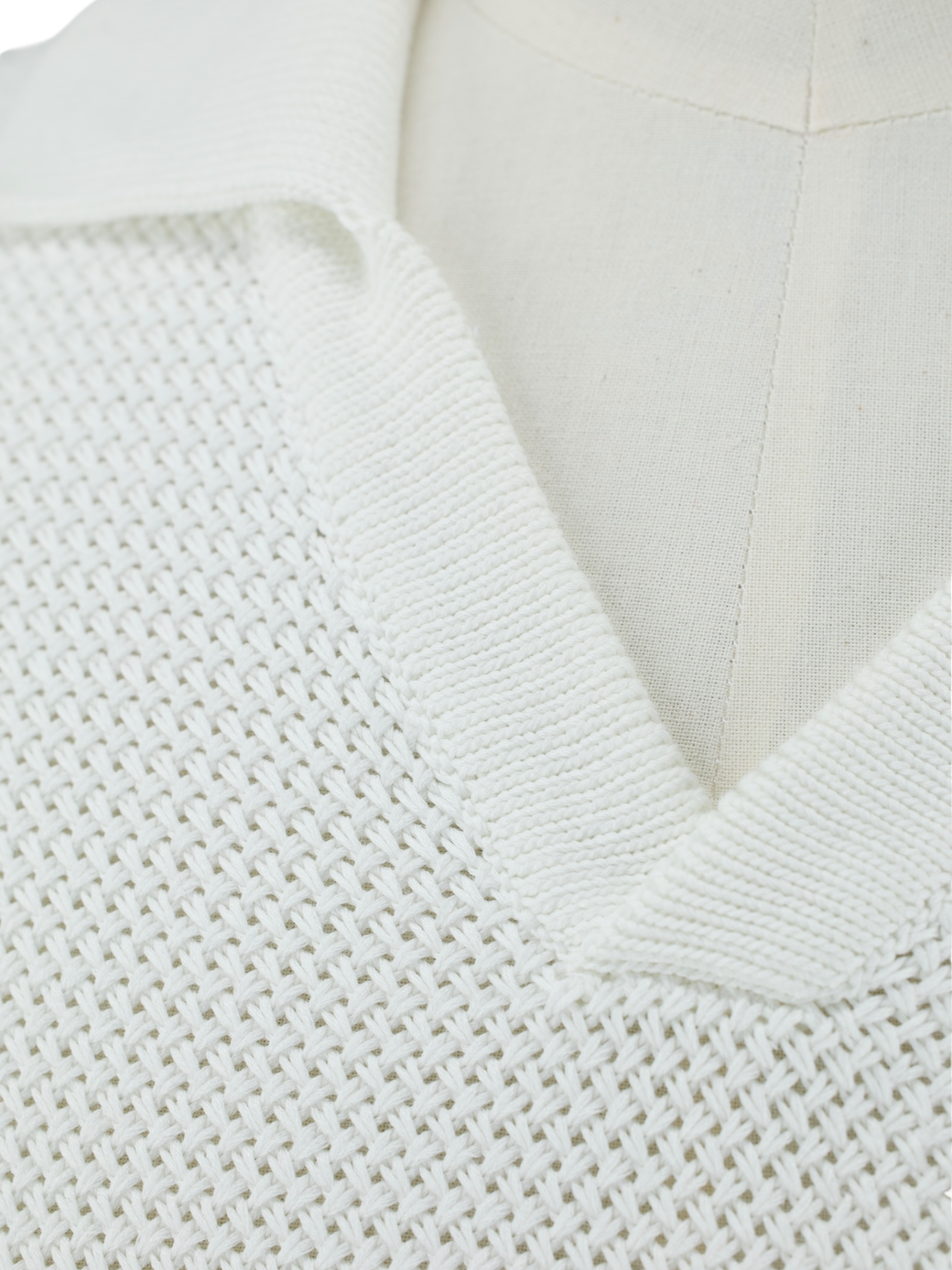 Fioroni White Cotton & Silk Tricot "The Talented Mr. Ripley" Polo