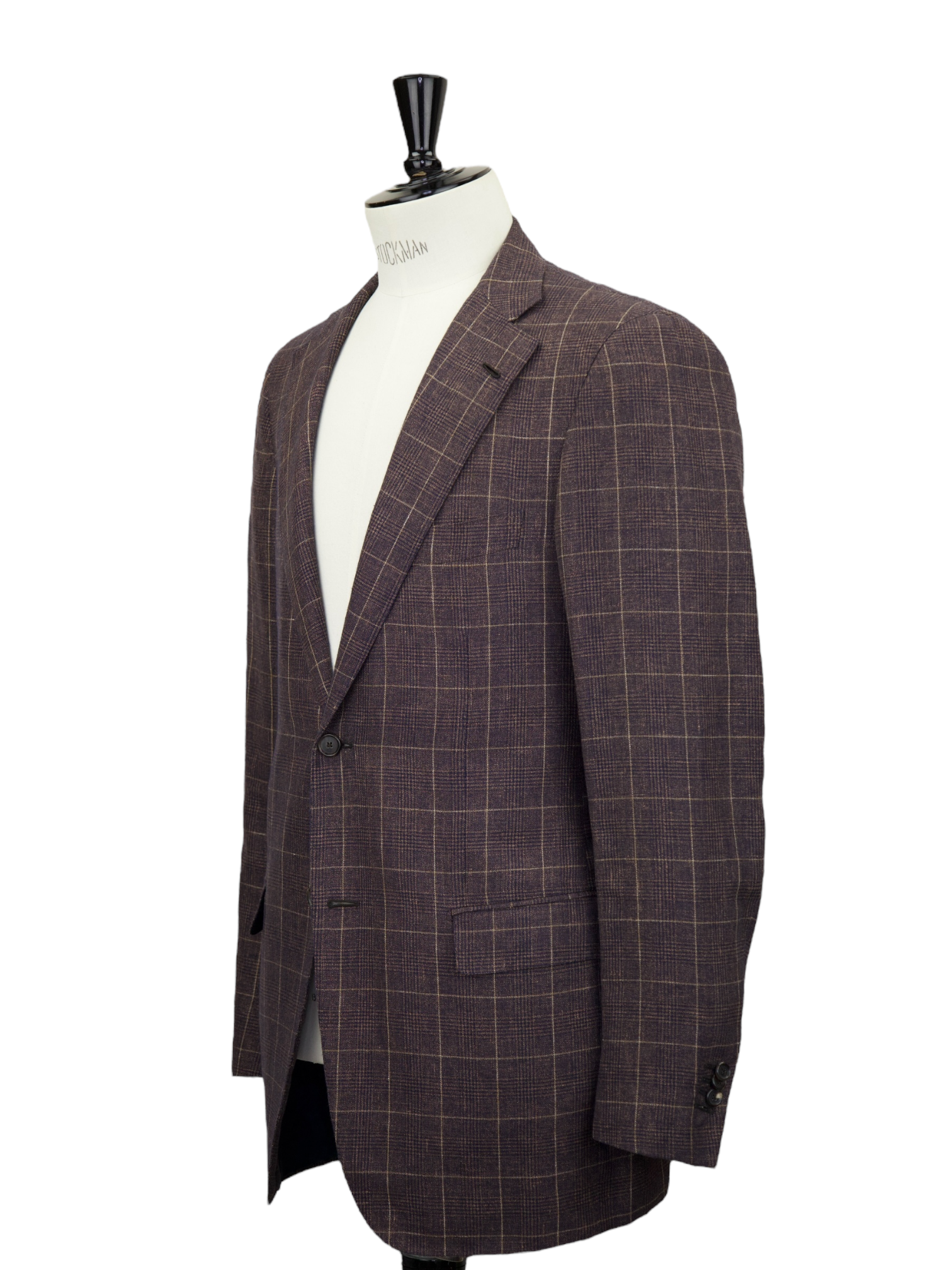 Caruso Brown Linen, Cashmere & Silk Prince of Wales Jacket