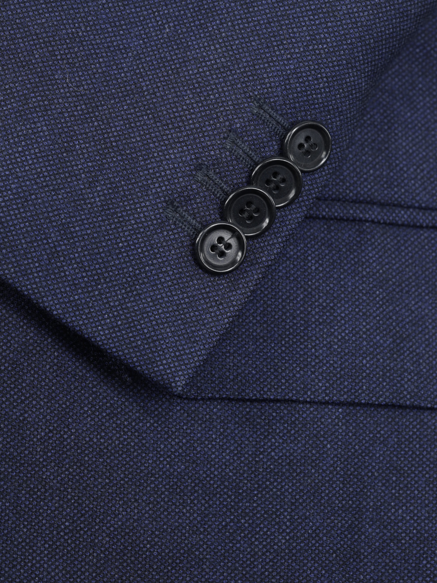E. Formicola Dark Blue Worsted-Wool Birdseye Suit