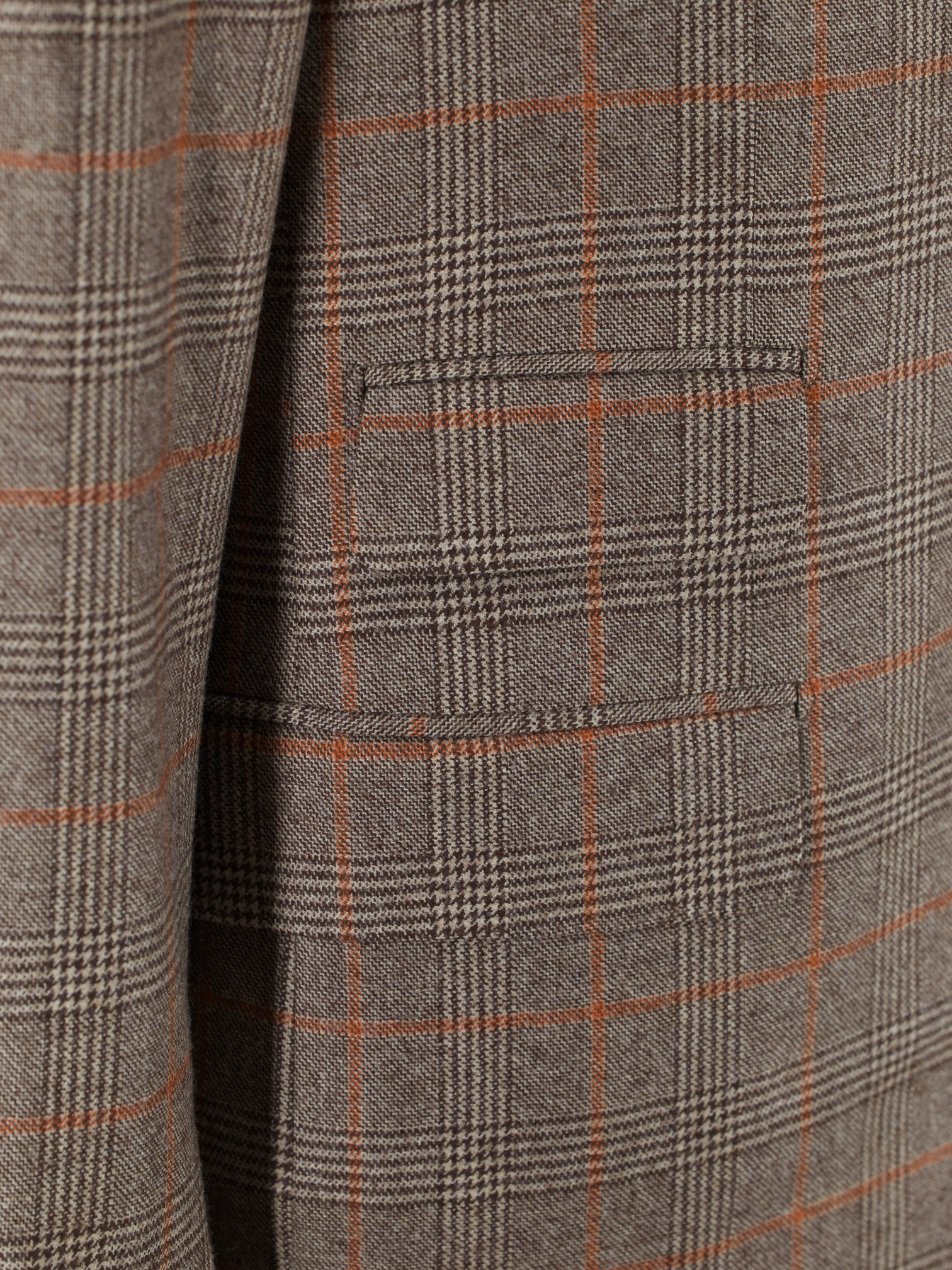 Caruso Brown & Burnt-Orange "Winter Zelander" Wool Prince of Wales Jacket