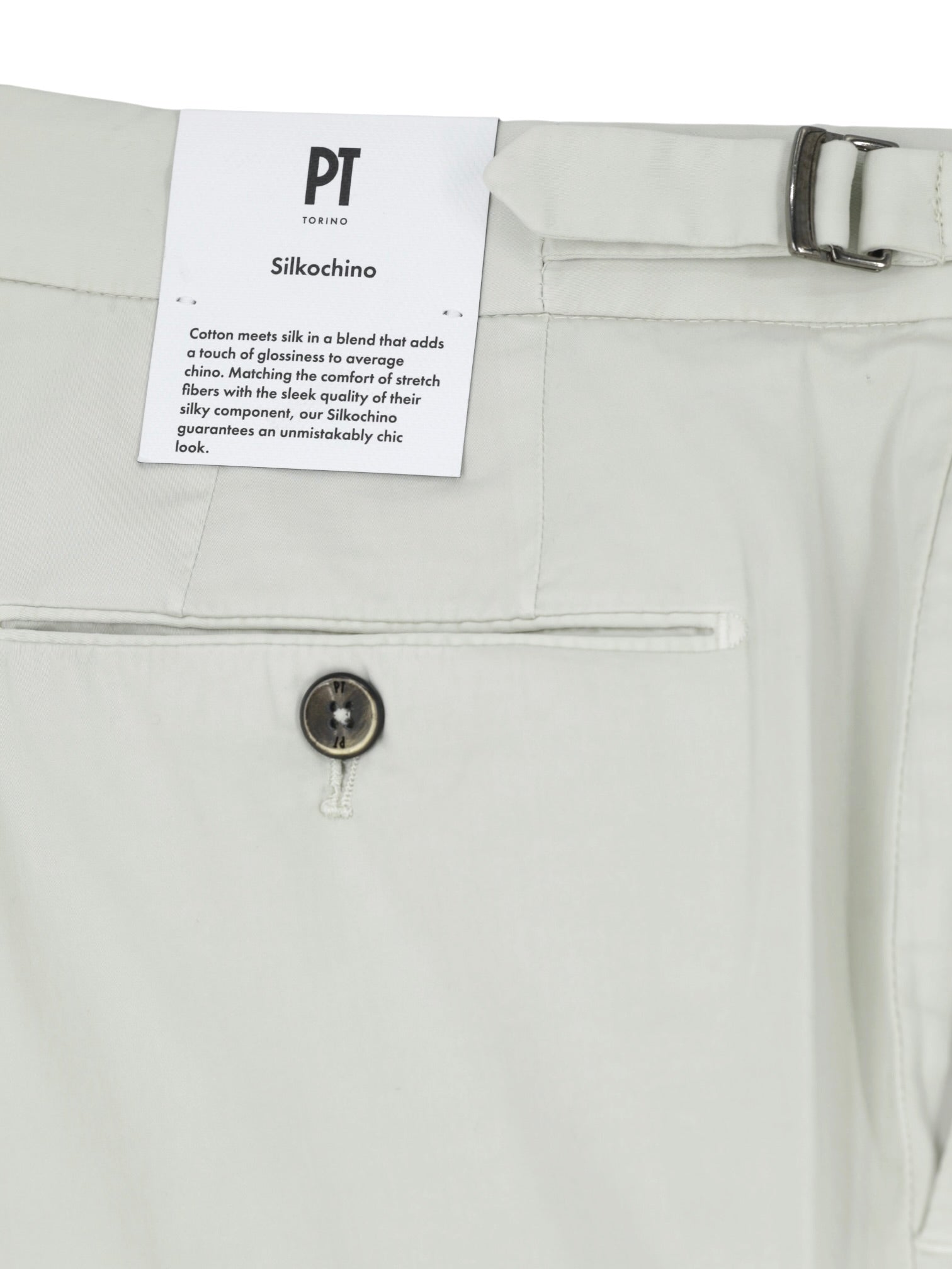 PT01 Sand Cotton & Silk "Silkchino" Trousers