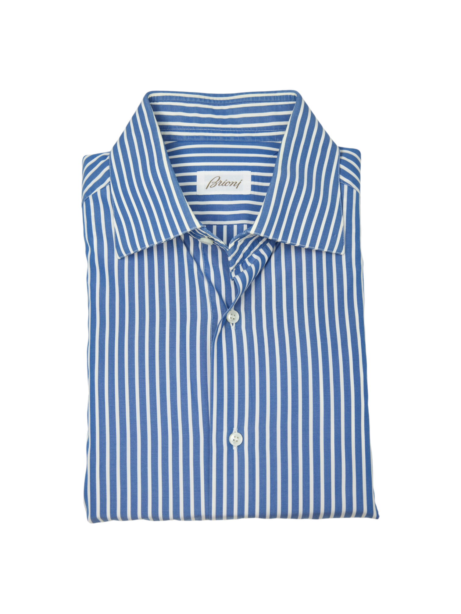 brioni dress shirts Brioni White & Turquoise Cotton Bengal Stripe Shirt