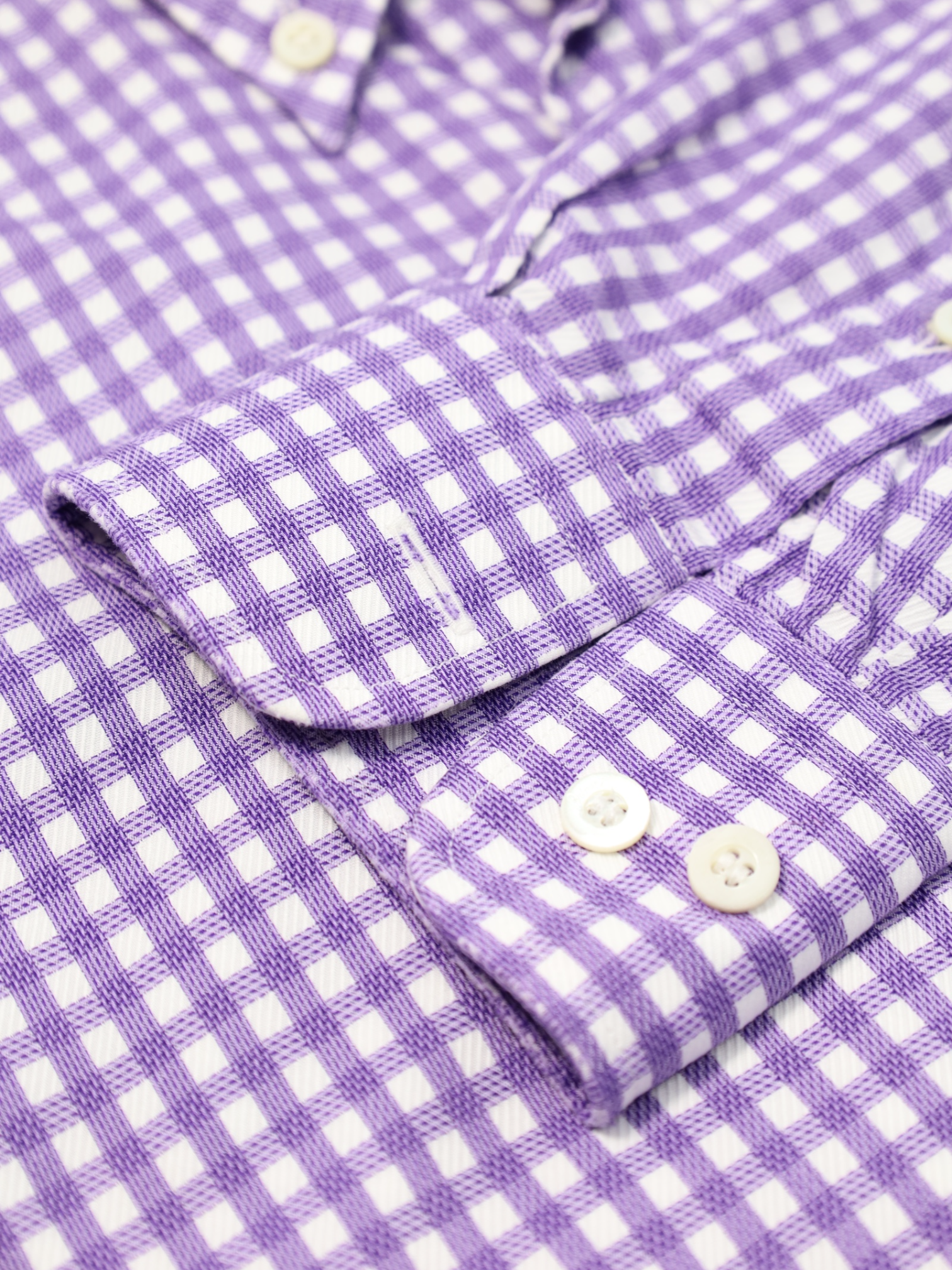 Brioni Purple Gingham Check Shirt