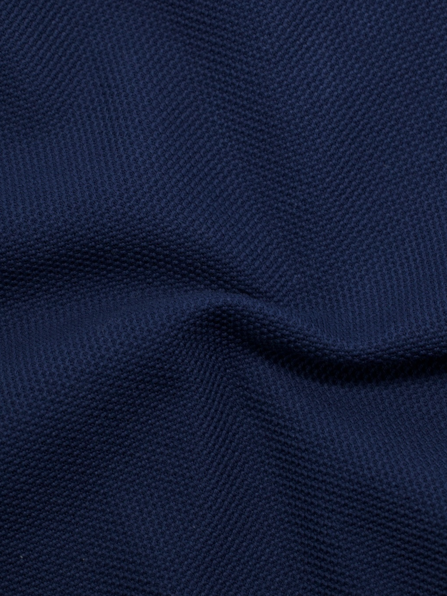 Loro Piana Dark Blue Cotton Piqué Long-Sleeve Pop-Over Shirt