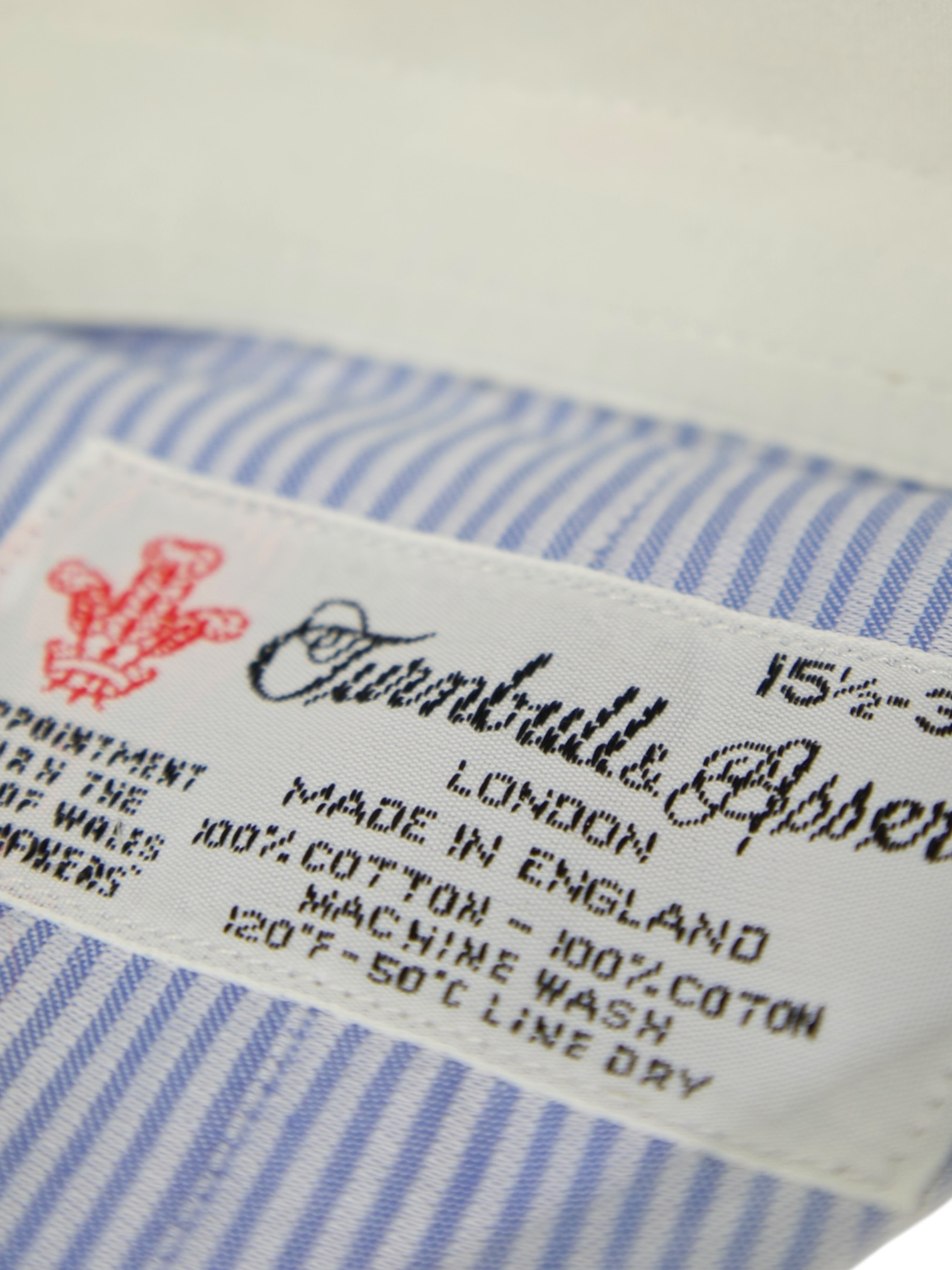 Turnbull & Asser Light Blue Contrast Collar Horizontal-Stripe Shirt