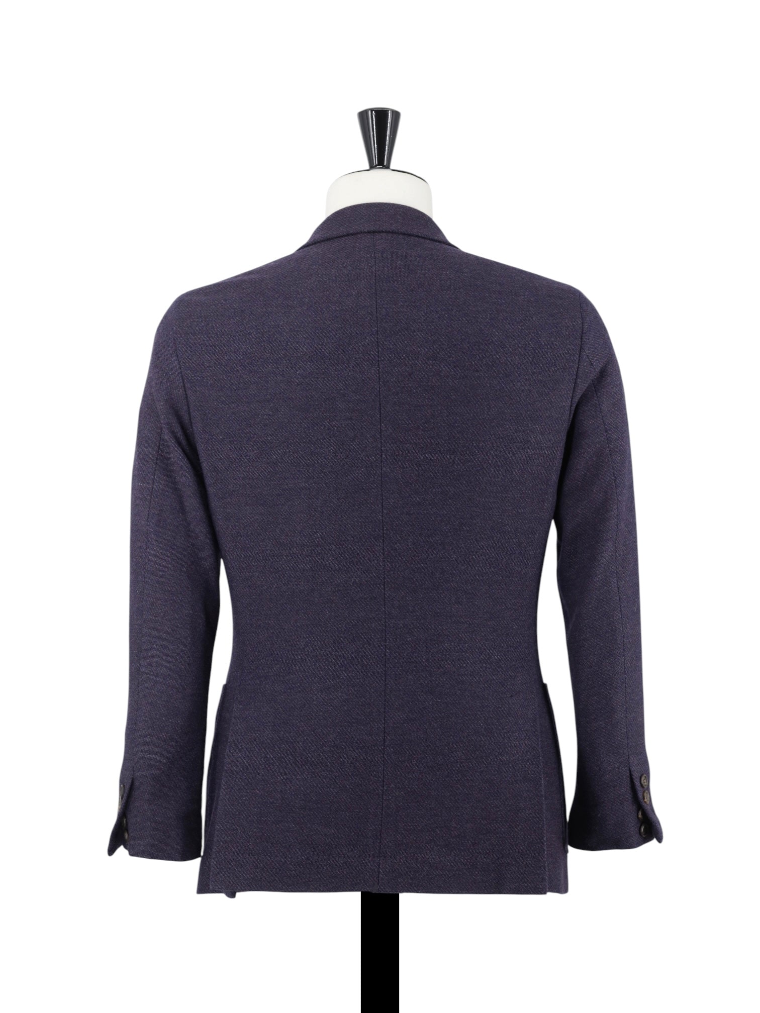 Brunello Cucinelli Aubergine Double Breasted Wool & Silk Micro-Structure Jacket