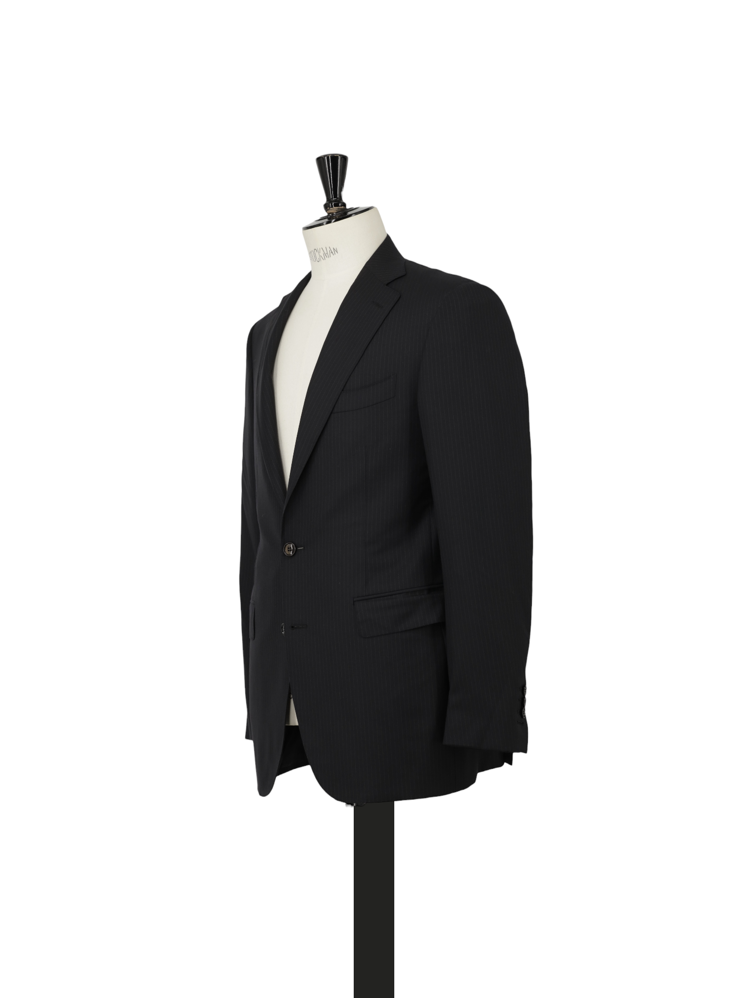 Canali Black Super 180's Pencil-Stripe Suit