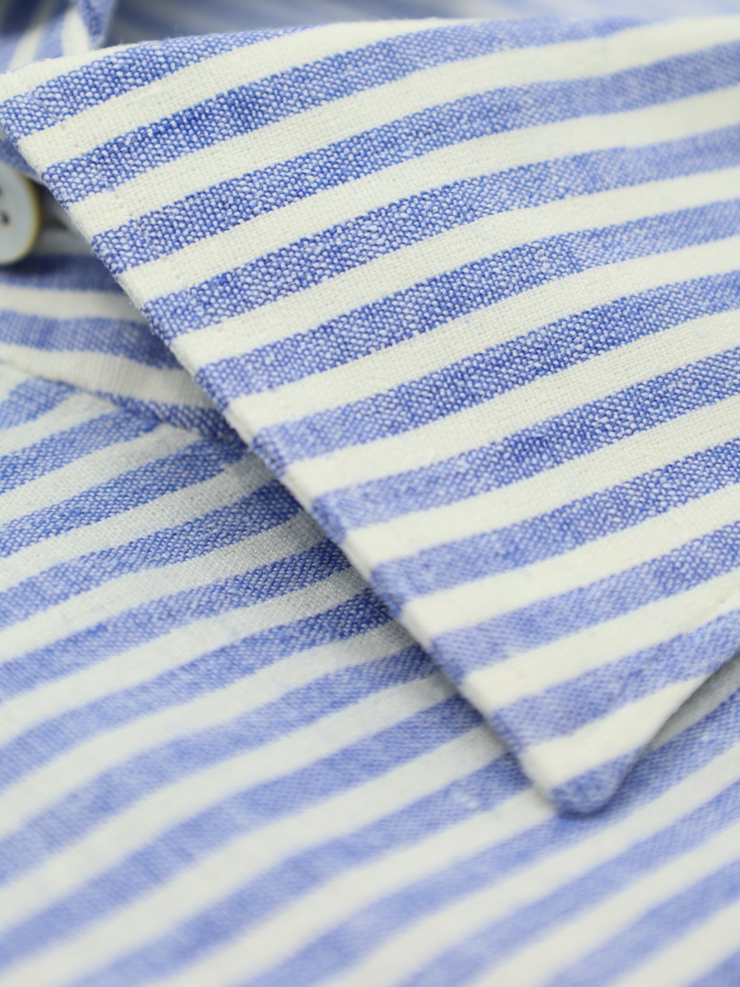 Kiton Light Blue Bengal Stripe Linen Shirt