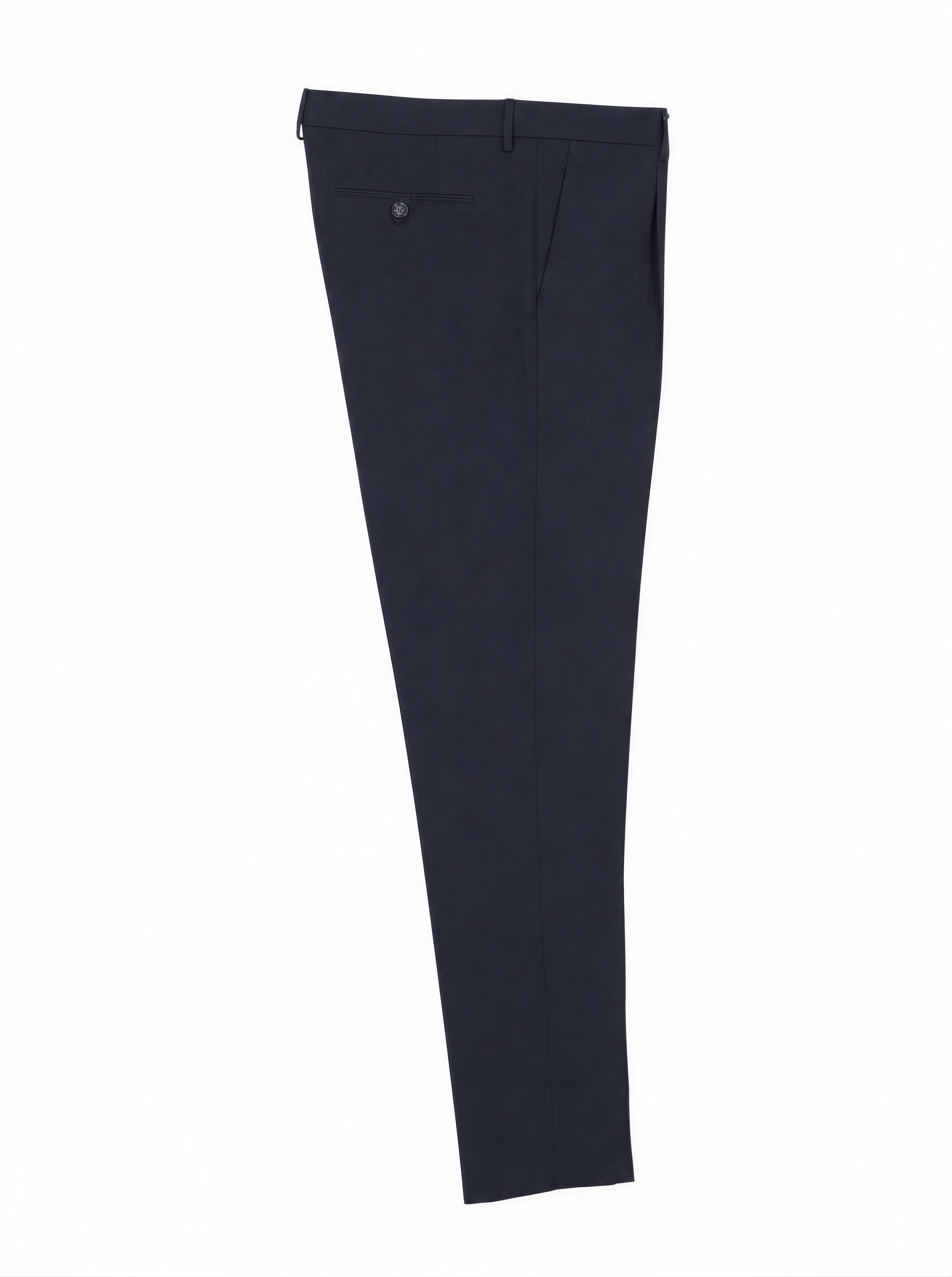 Berwich Navy Cotton-Stretch Single Pleated Trousers